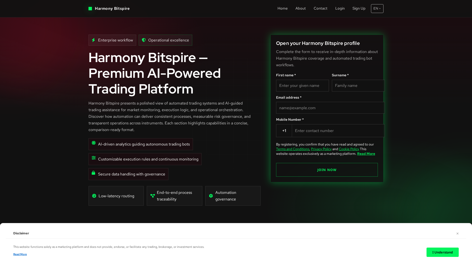 Screenshot of harmony-bitspire.site