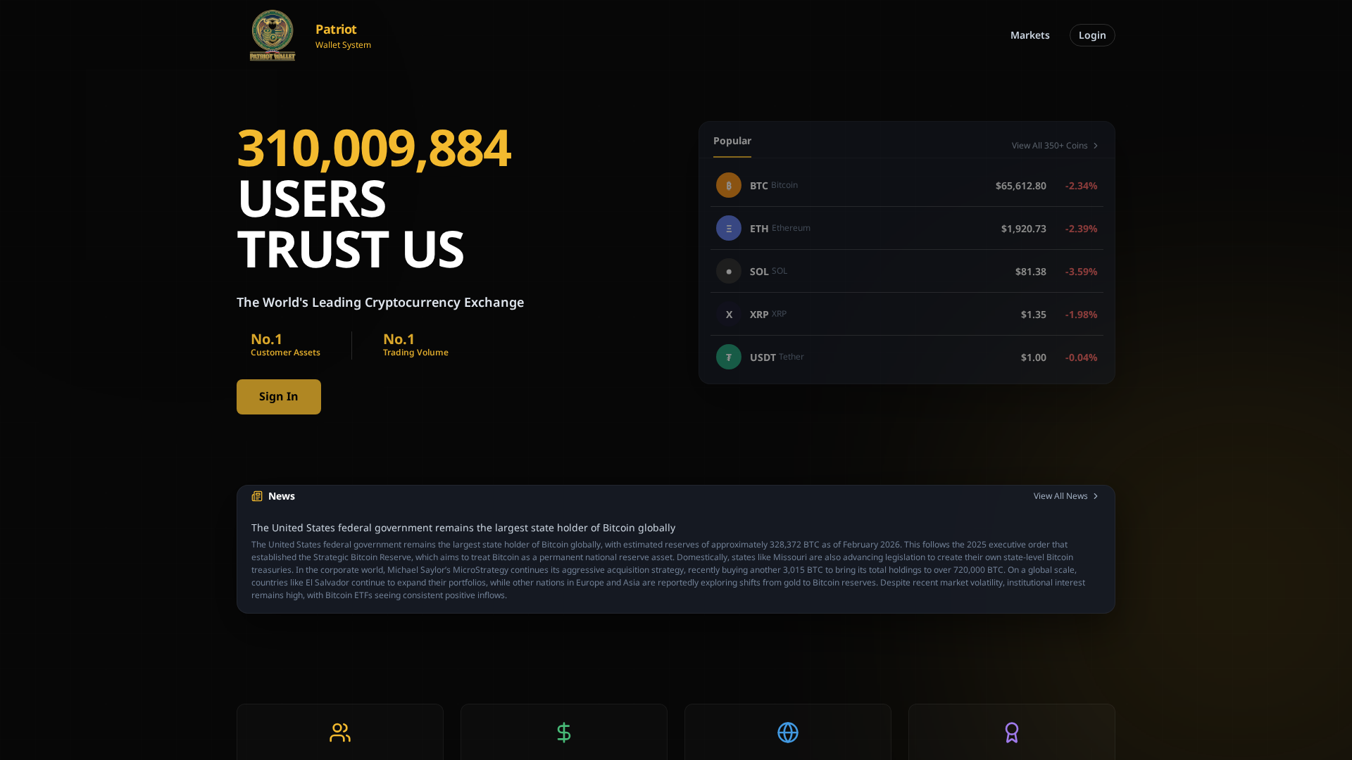 Screenshot of patriotbtc.org