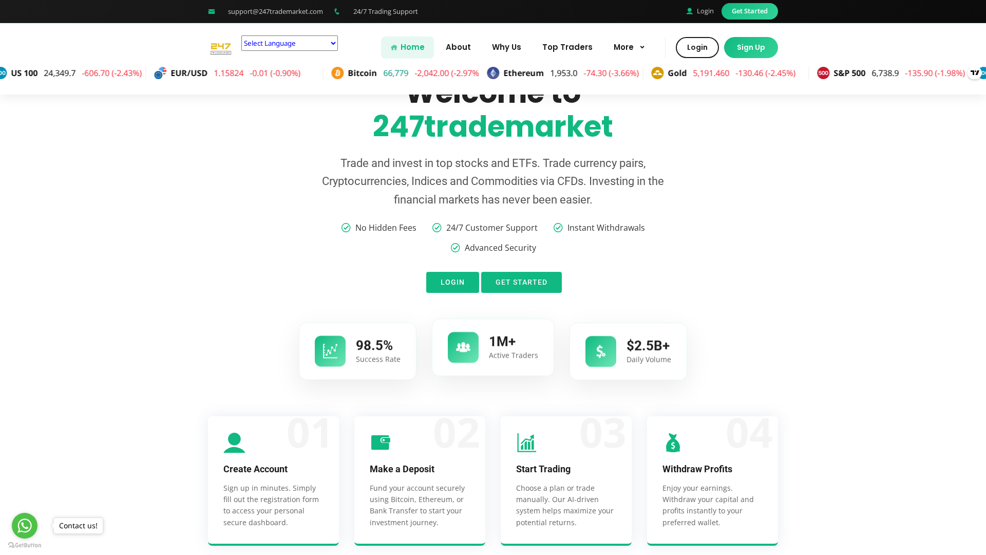 Screenshot of 247trademarket.com