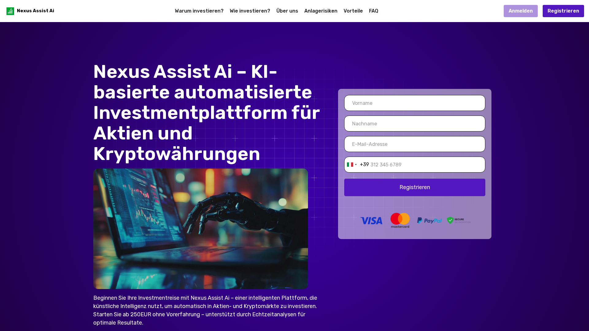 Screenshot of nexus-assist-ai.com