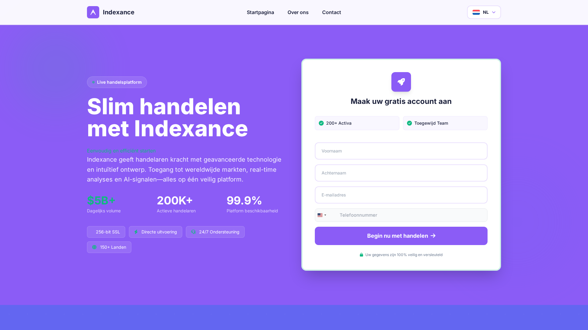 Screenshot of indexance-nl.com
