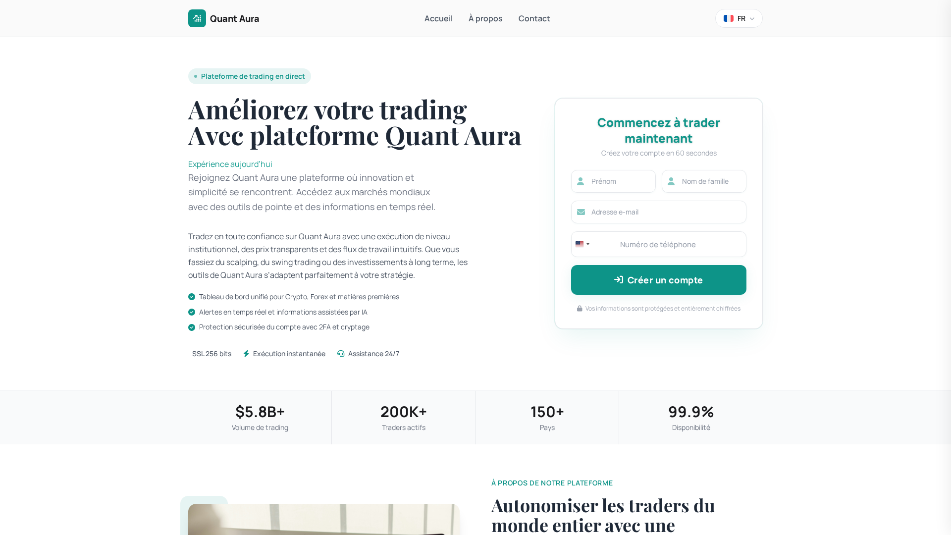 Screenshot of quant-aura-ai.com
