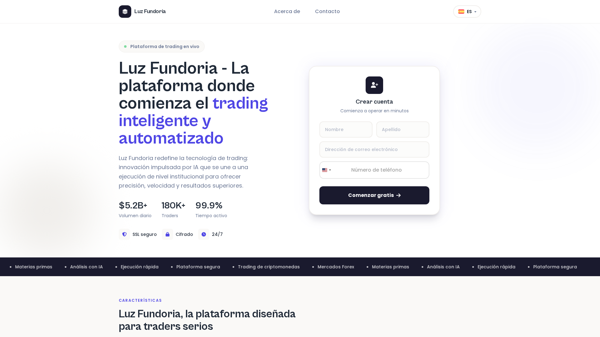 Screenshot of luzfundoria-es.com