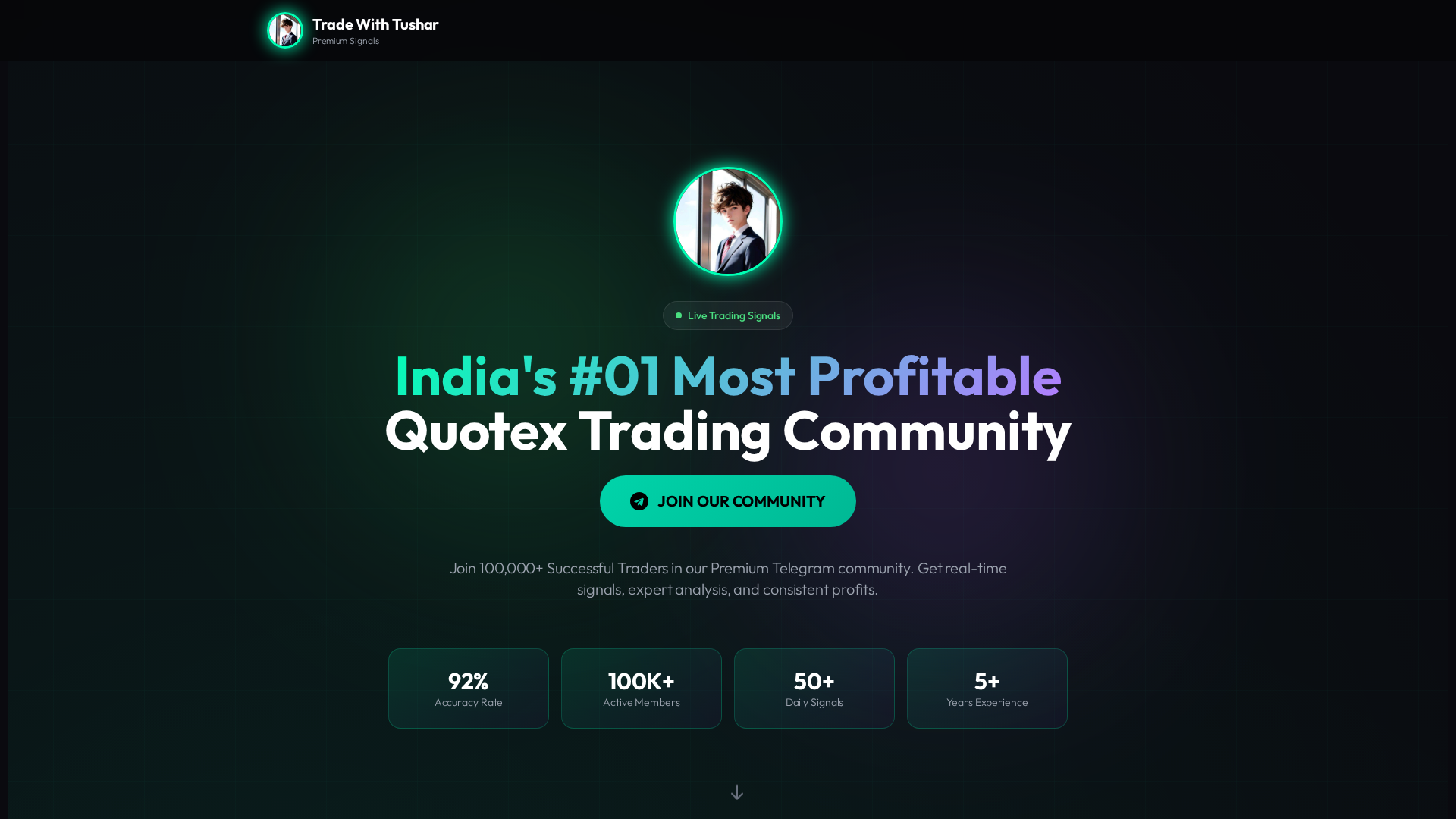 Screenshot of tushartrader.com