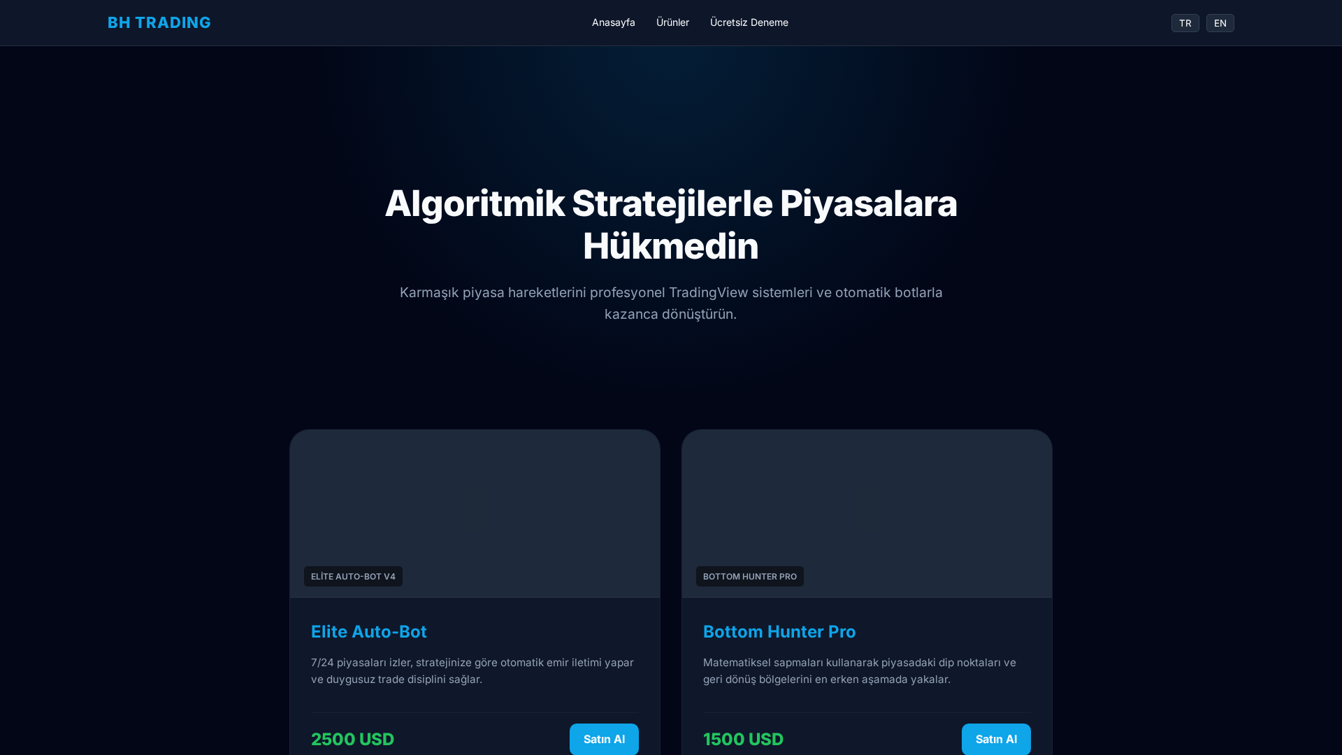 Screenshot of bhtrading.com.tr