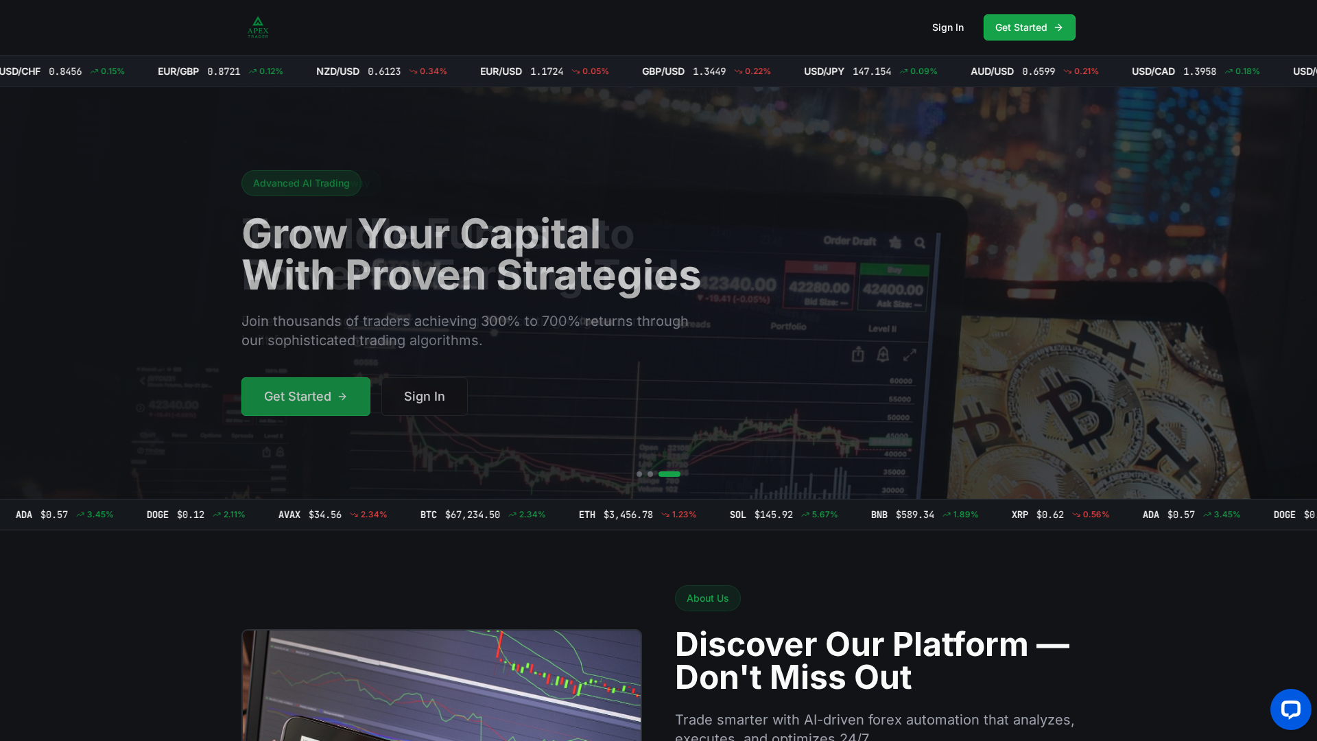 Screenshot of apextradersltd.com