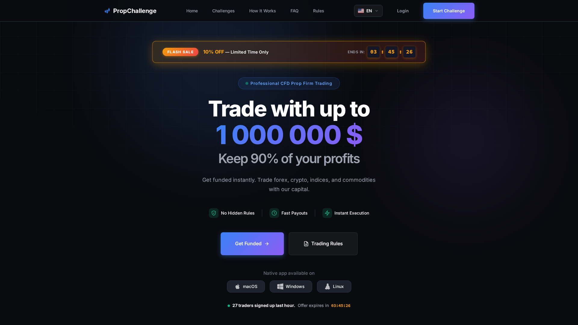 Screenshot of propchallenge.trade
