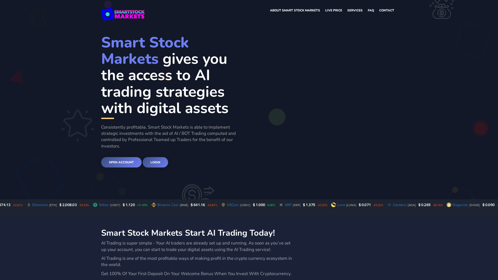 Screenshot of smartstockmarket.live