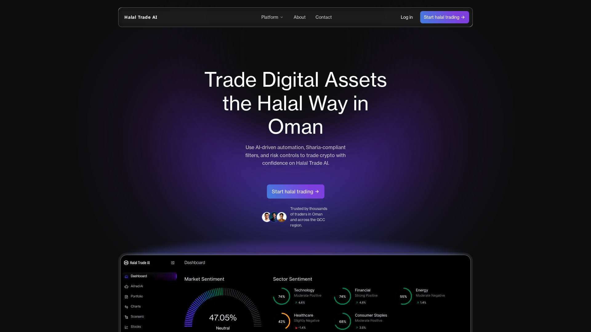 Screenshot of halaltradeaiom.com