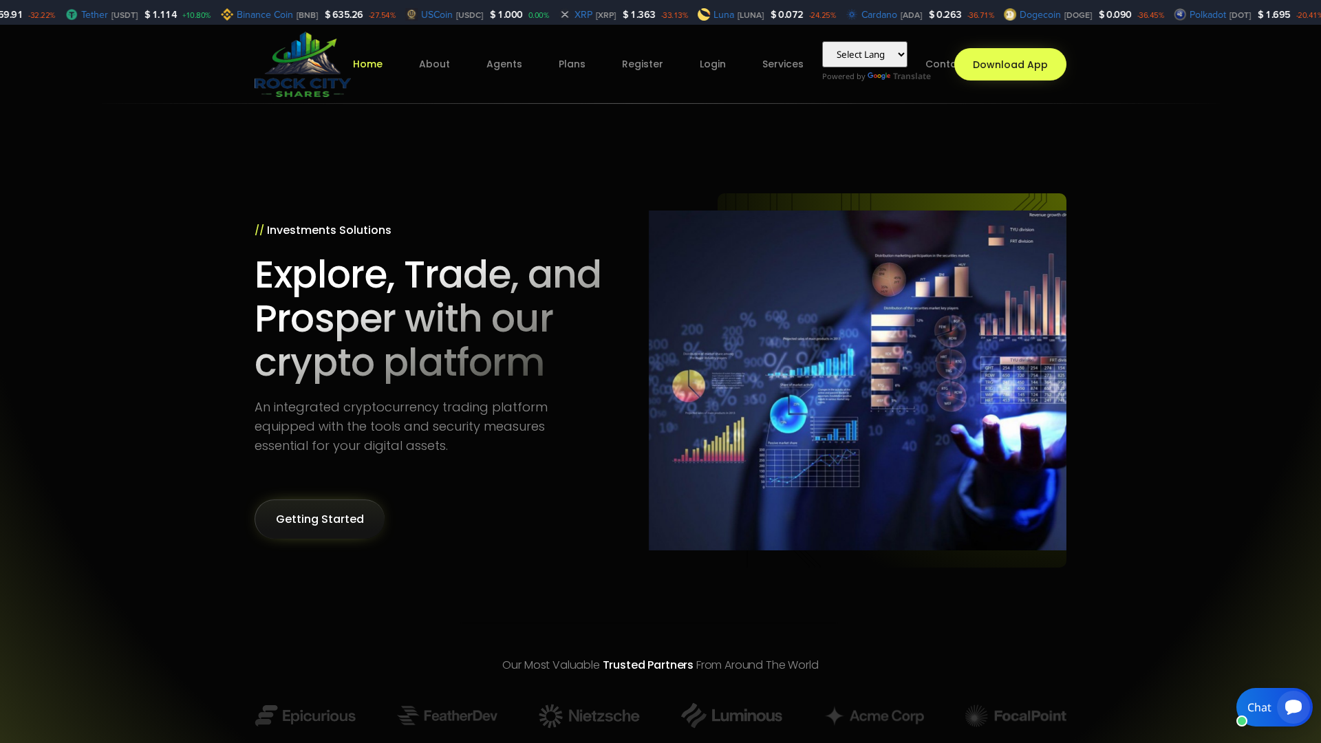 Screenshot of rockcityshares.com