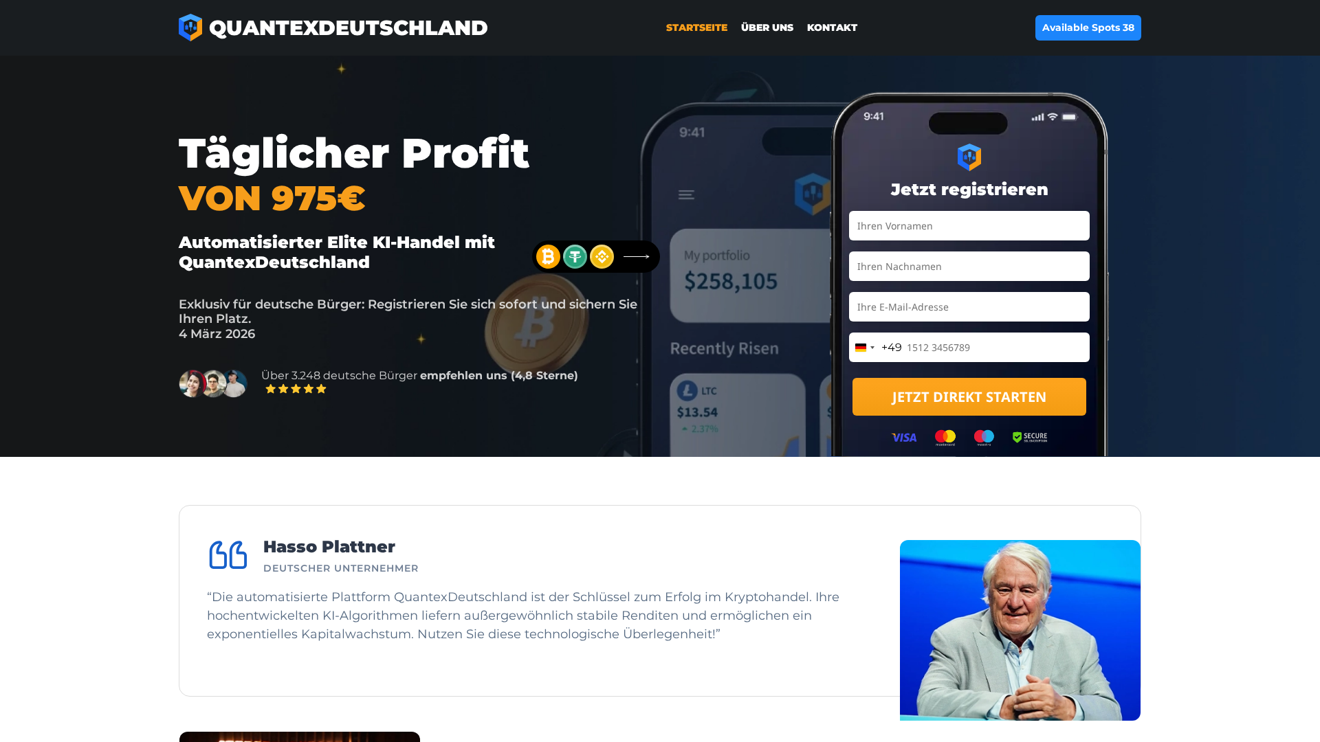 Screenshot of quantex-deutschland.com