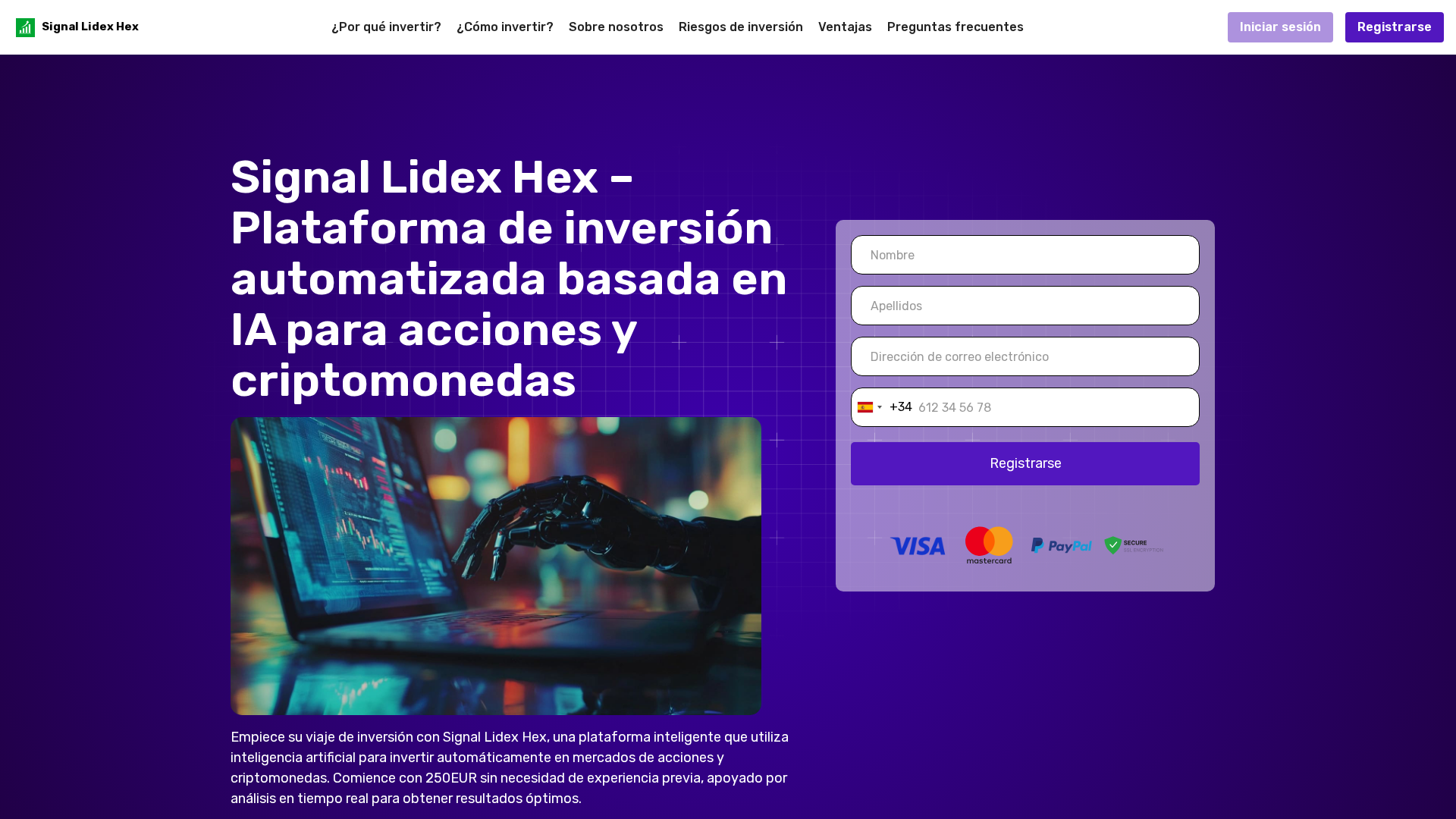 Screenshot of signal-lidex-hex.com
