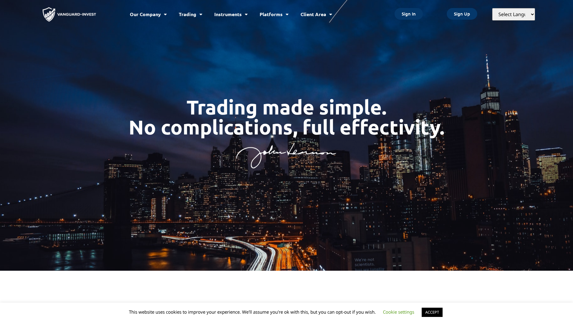 Screenshot of vanguard-invest.cc