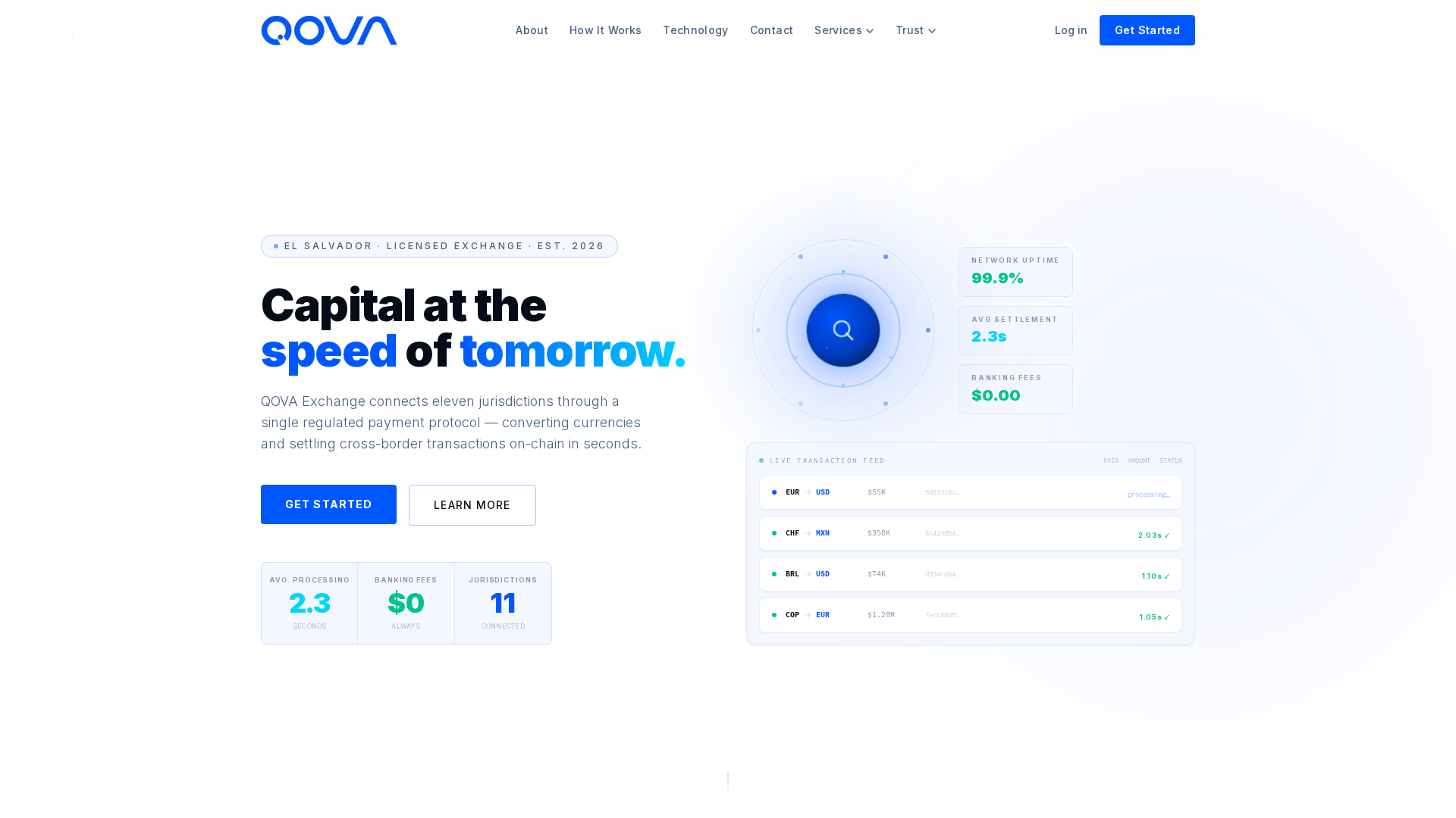 Screenshot of qovaexchange.com