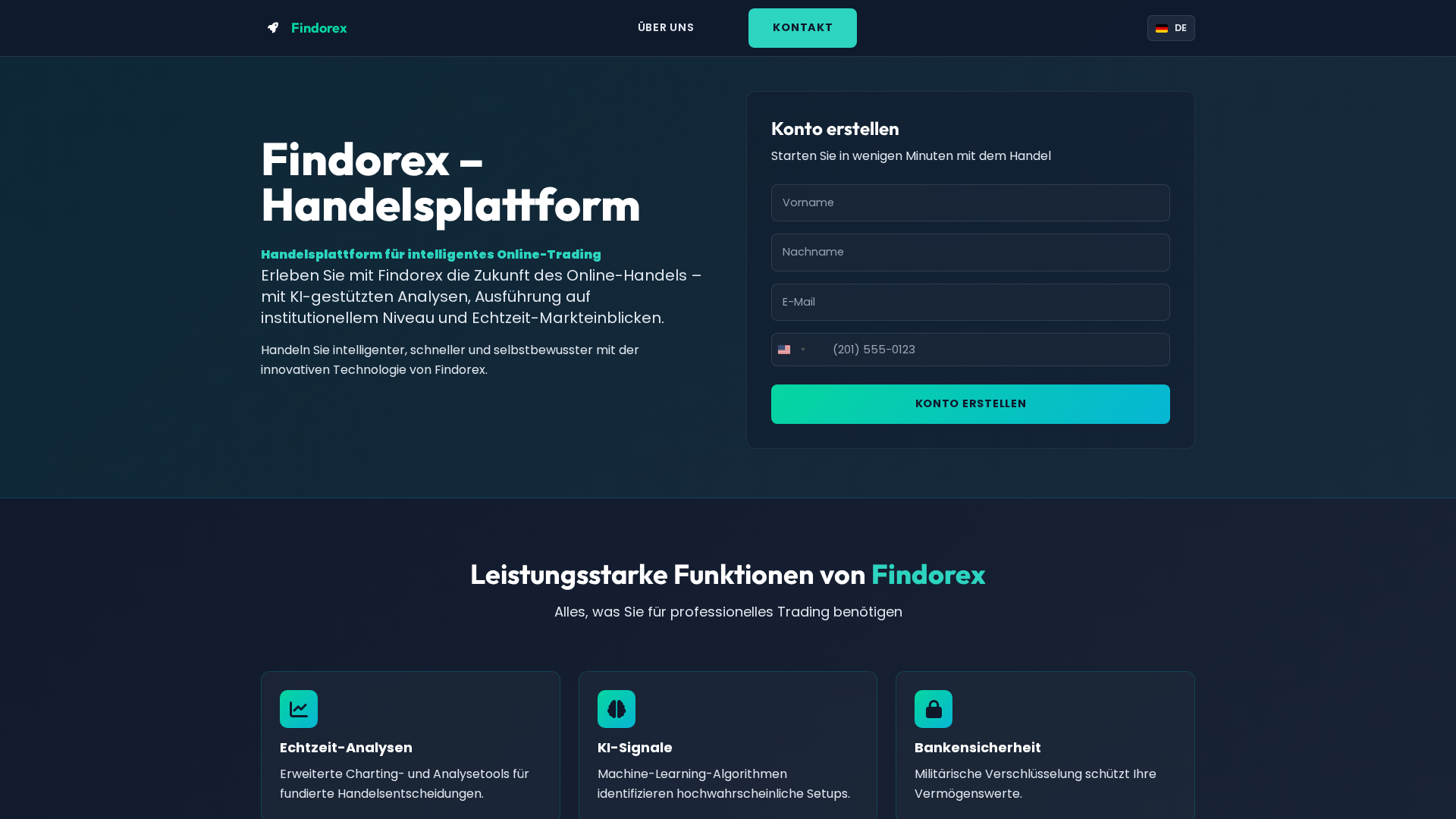 Screenshot of findorex-ai-de.com
