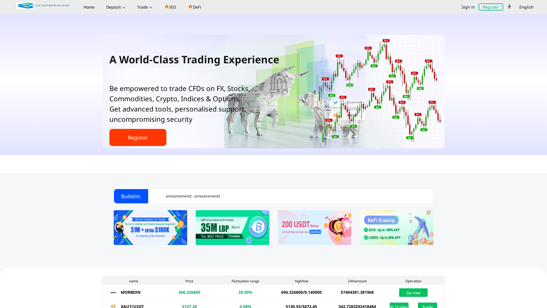Screenshot of coinraze.com