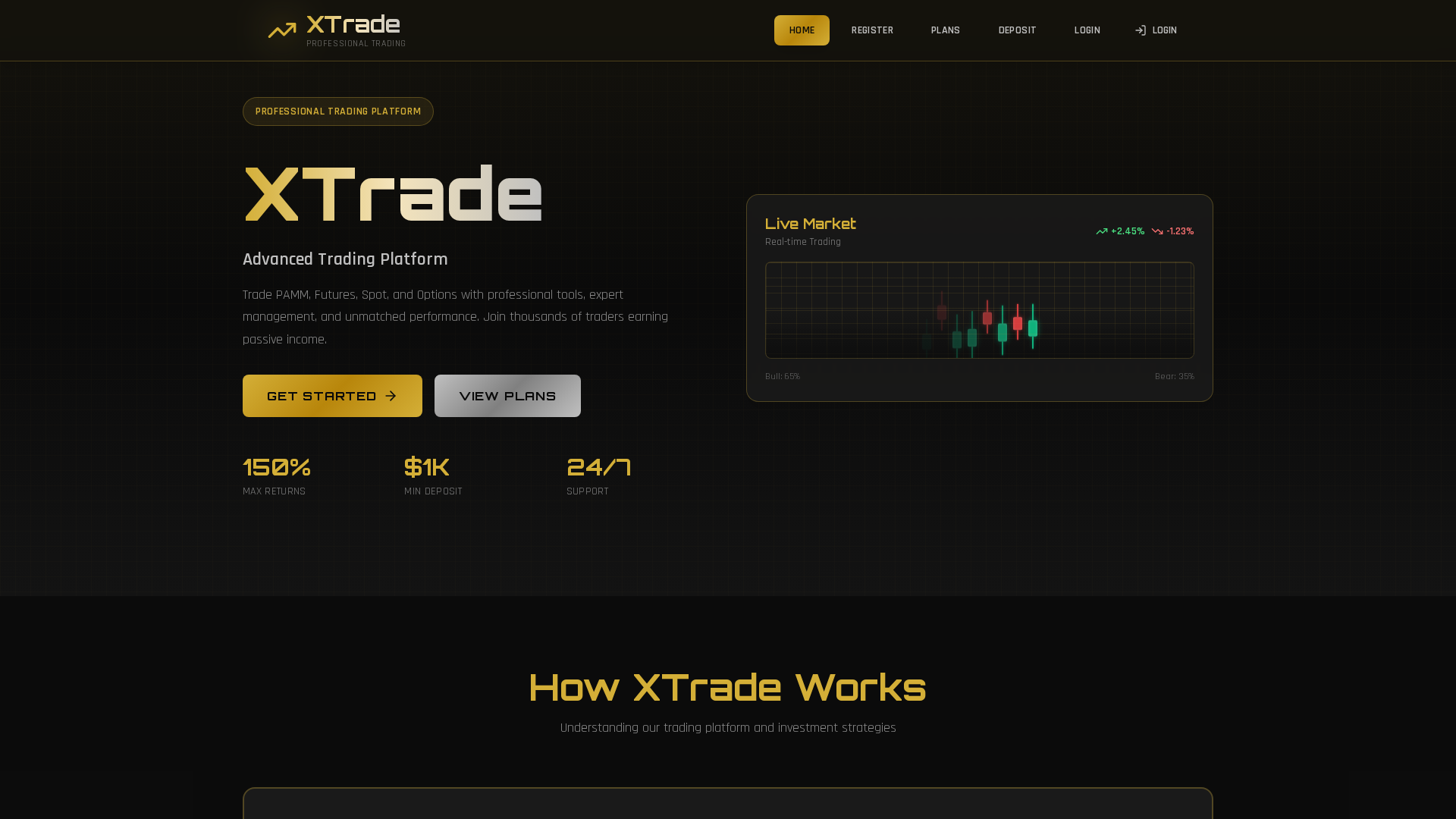 Screenshot of xtradex.io