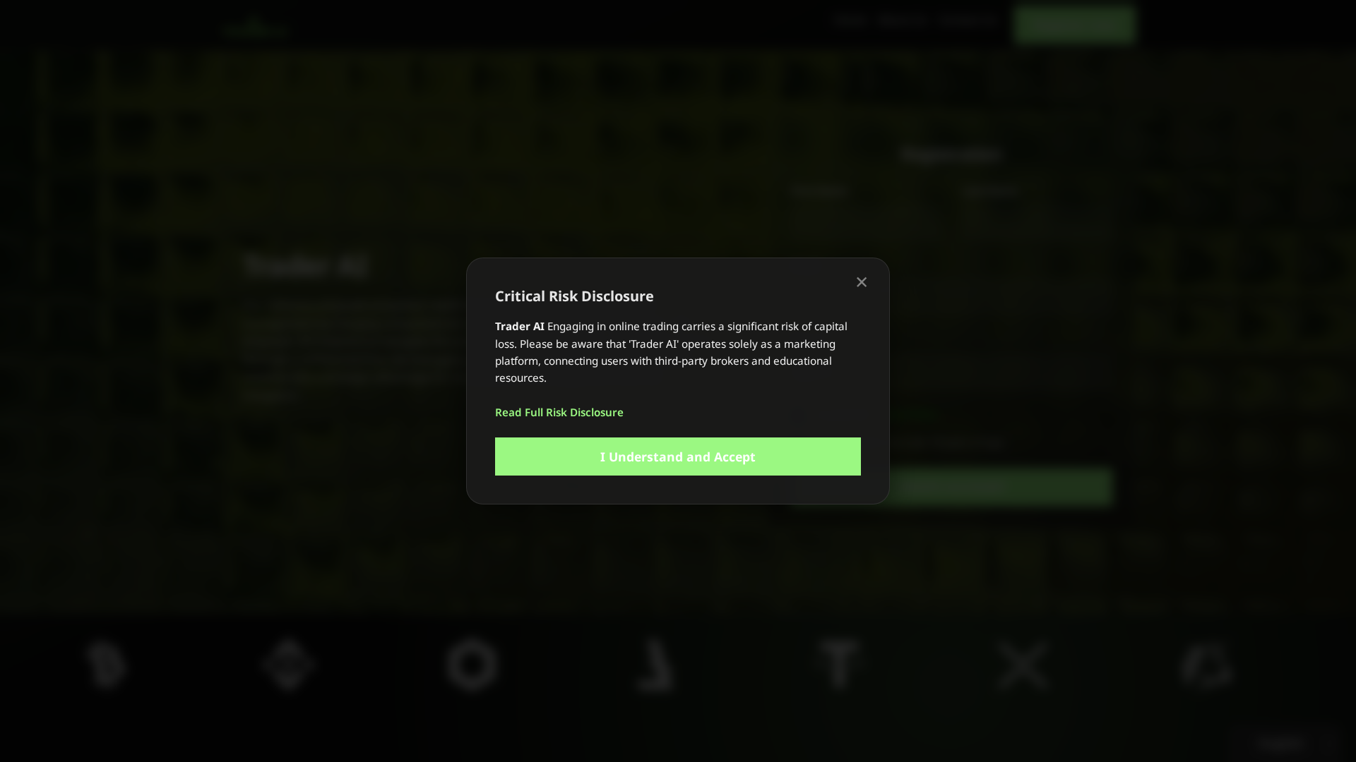 Screenshot of trader-ai-crypto.org