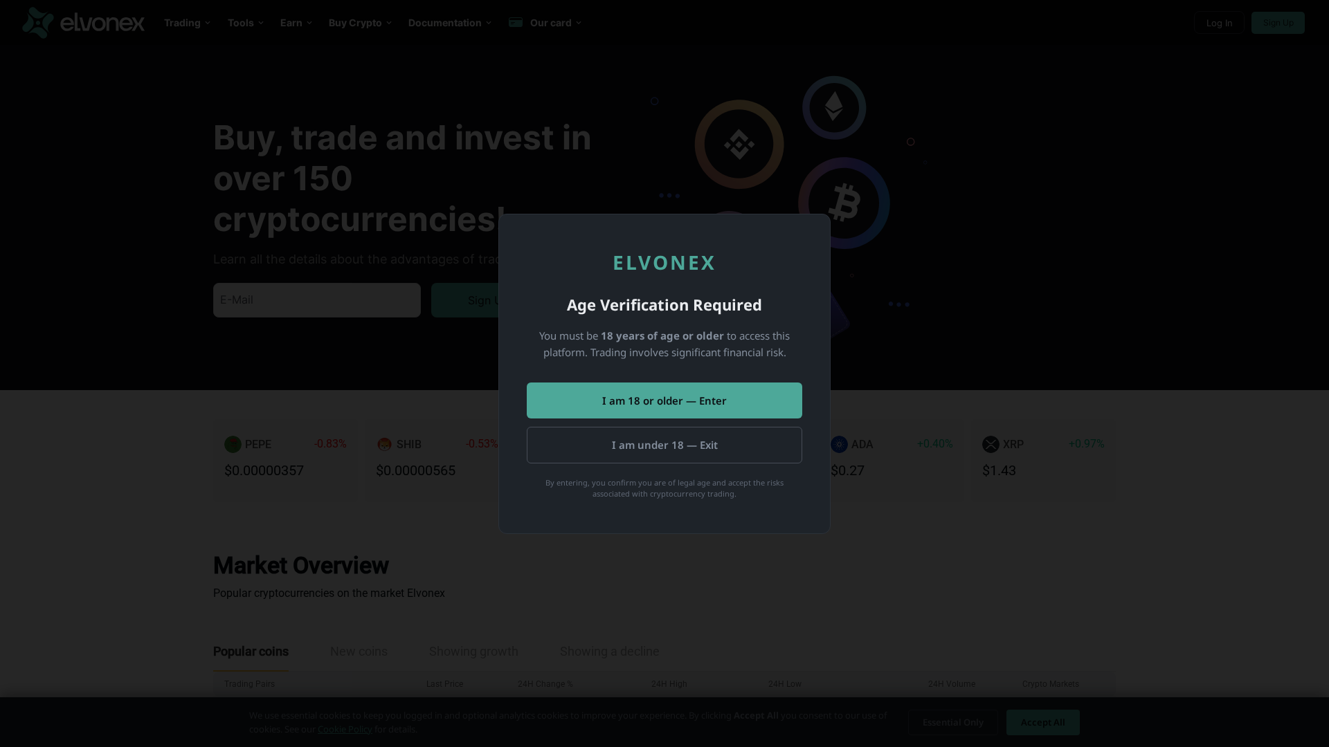 Screenshot of elvonex.vip