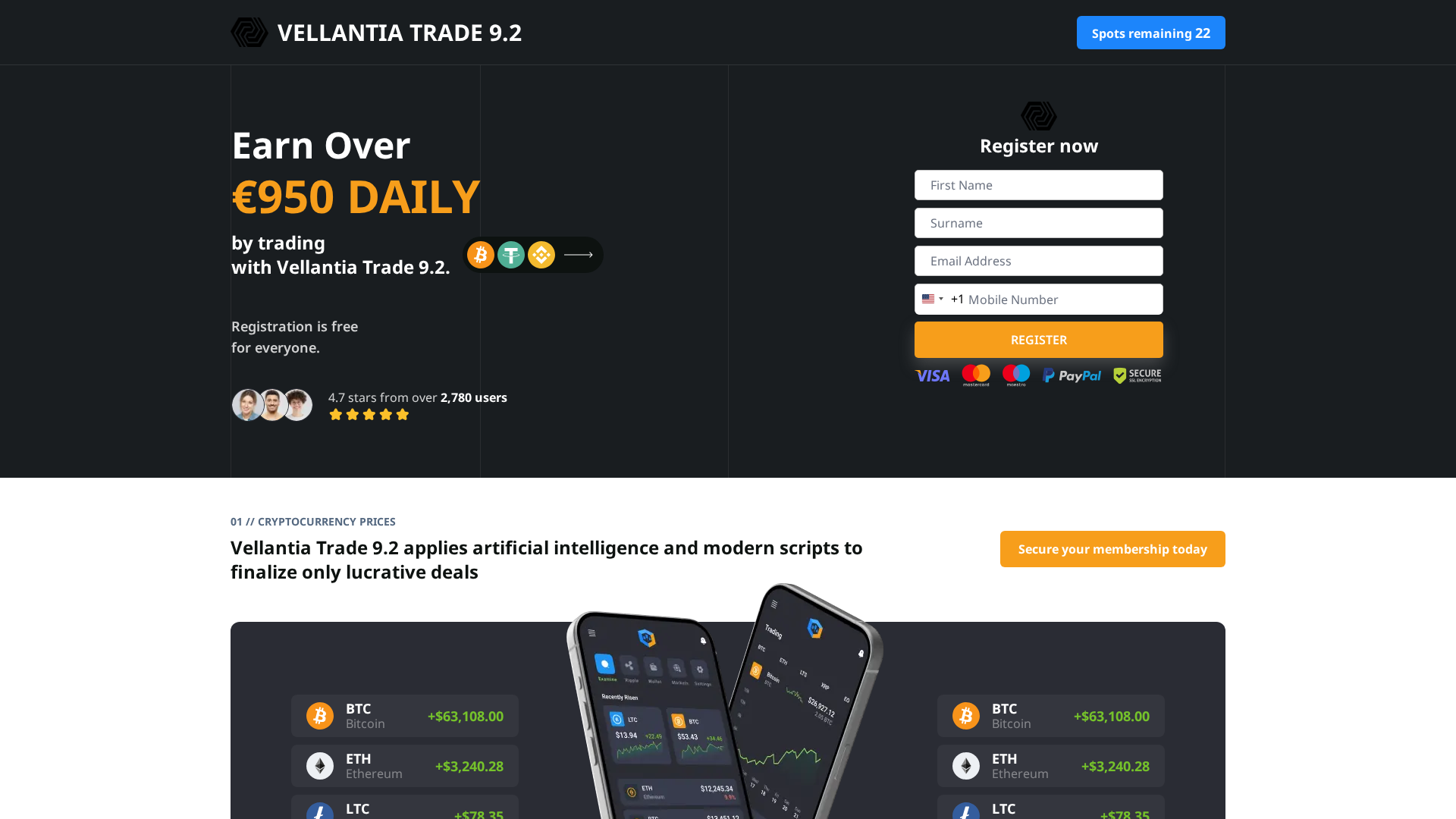 Screenshot of vellantiatrade92.com