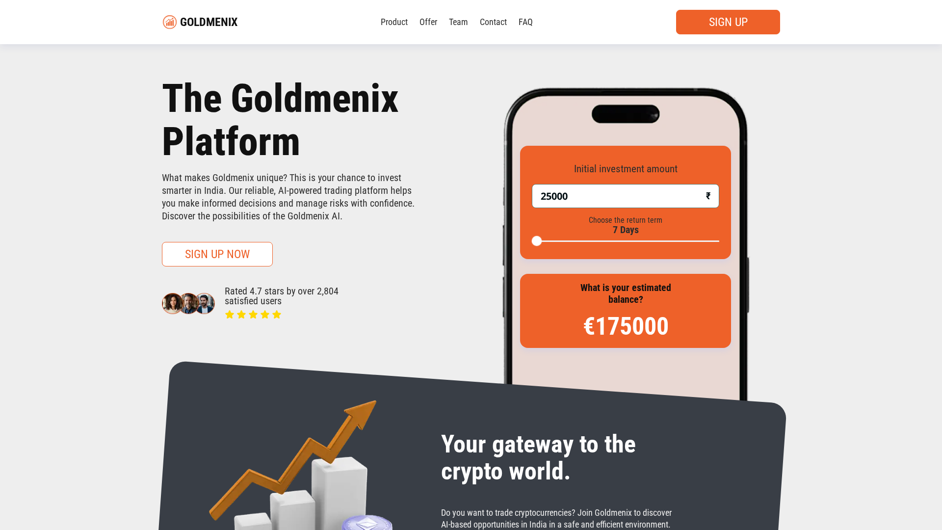 Screenshot of goldmenix-ai.com
