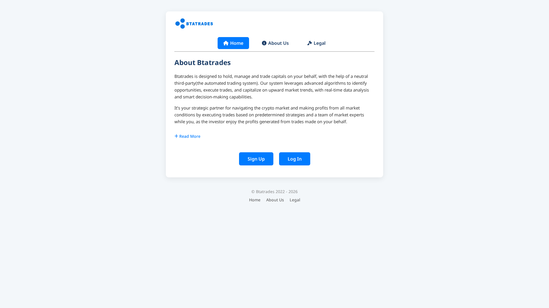 Screenshot of btatrades.com