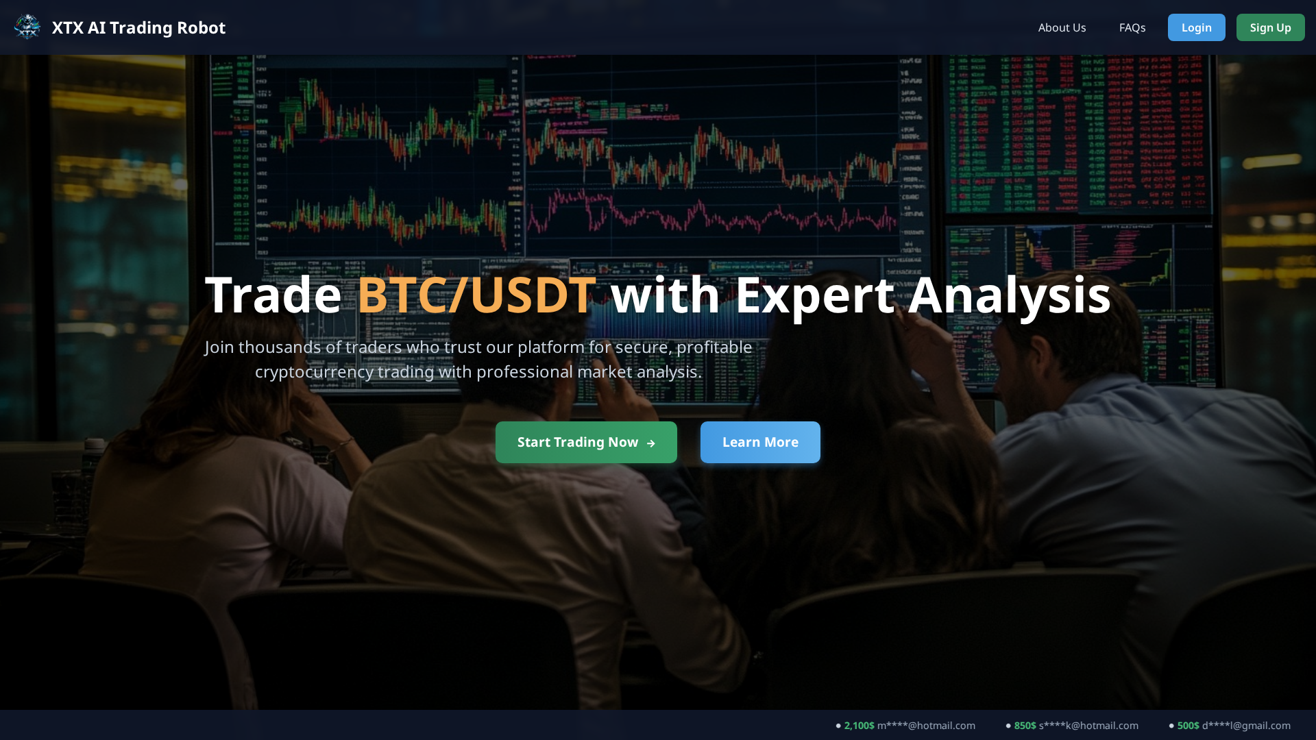 Screenshot of xtxtradingrobot.space