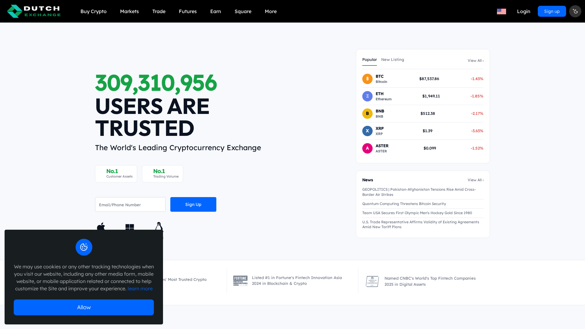 Screenshot of dutchexchange.io