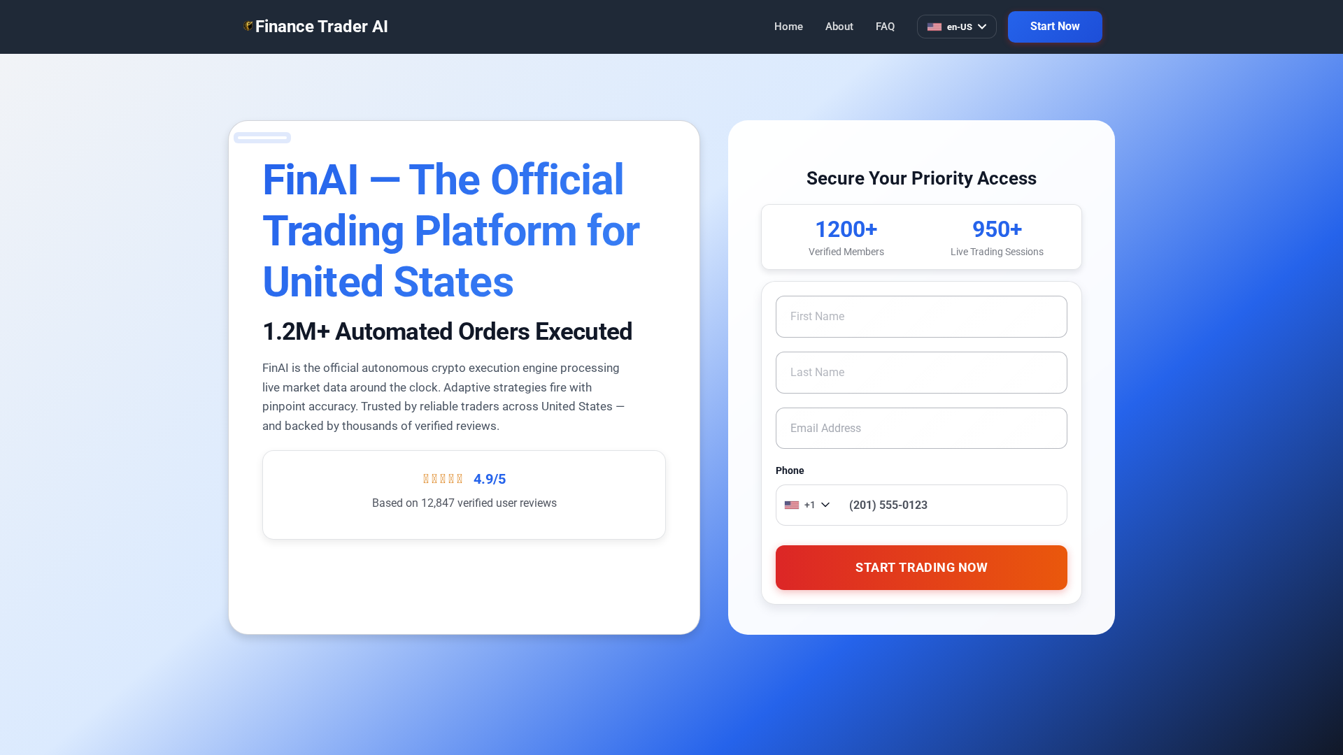 Screenshot of financetrader-ai.com