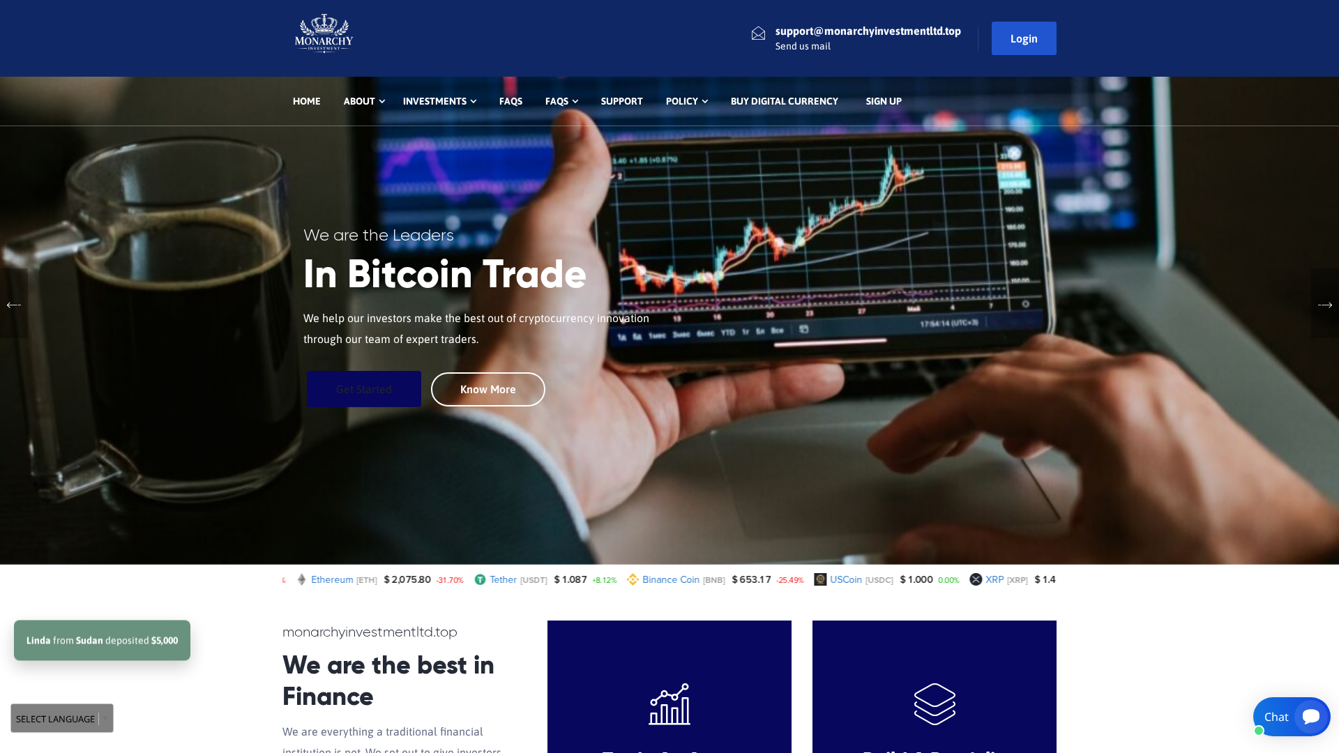 Screenshot of monarchyinvestmentltd.top