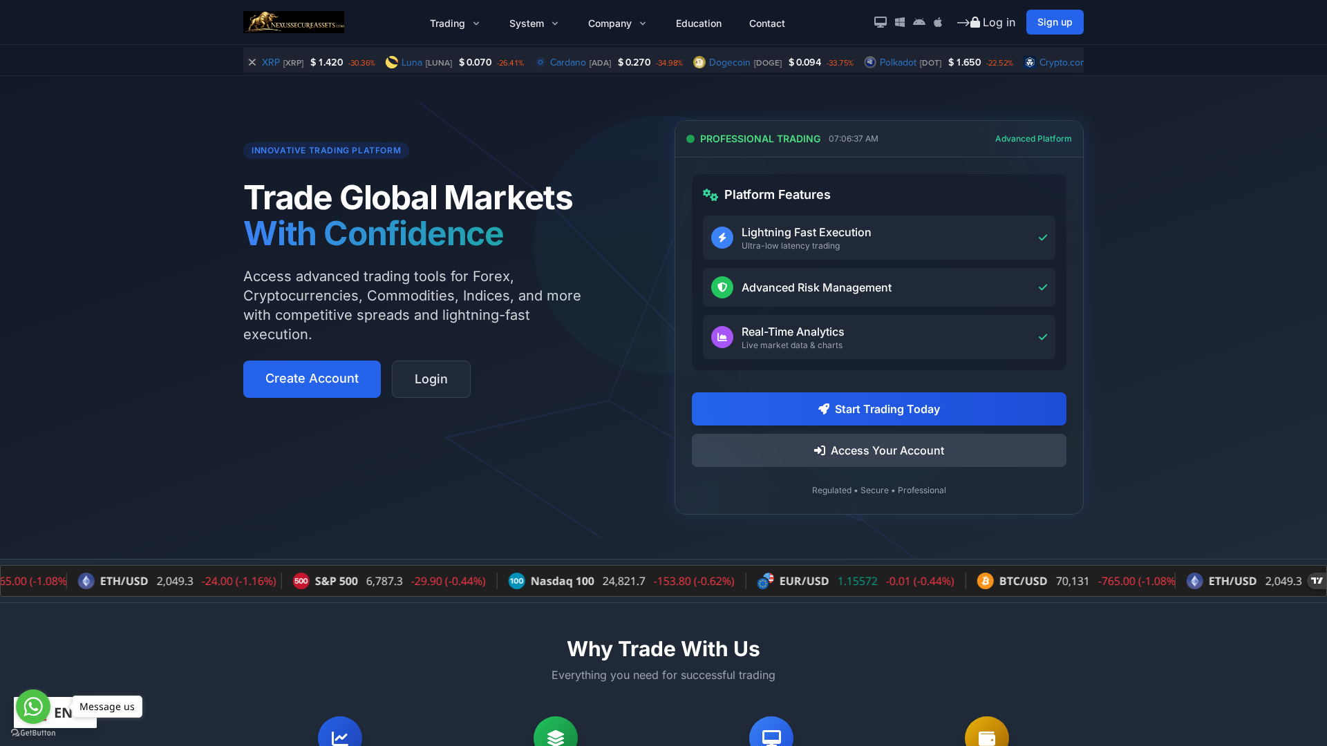 Screenshot of nexussecureassets.com