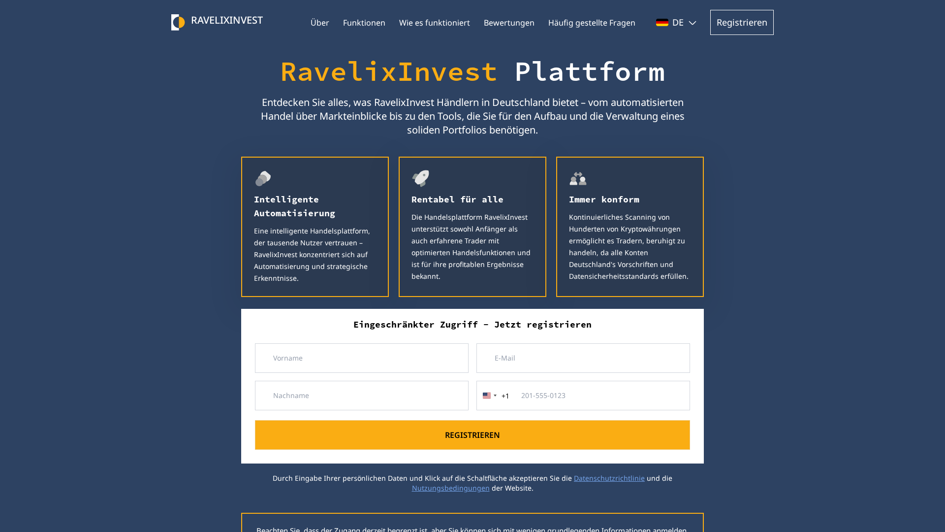 Screenshot of ravelixinvest-de.com
