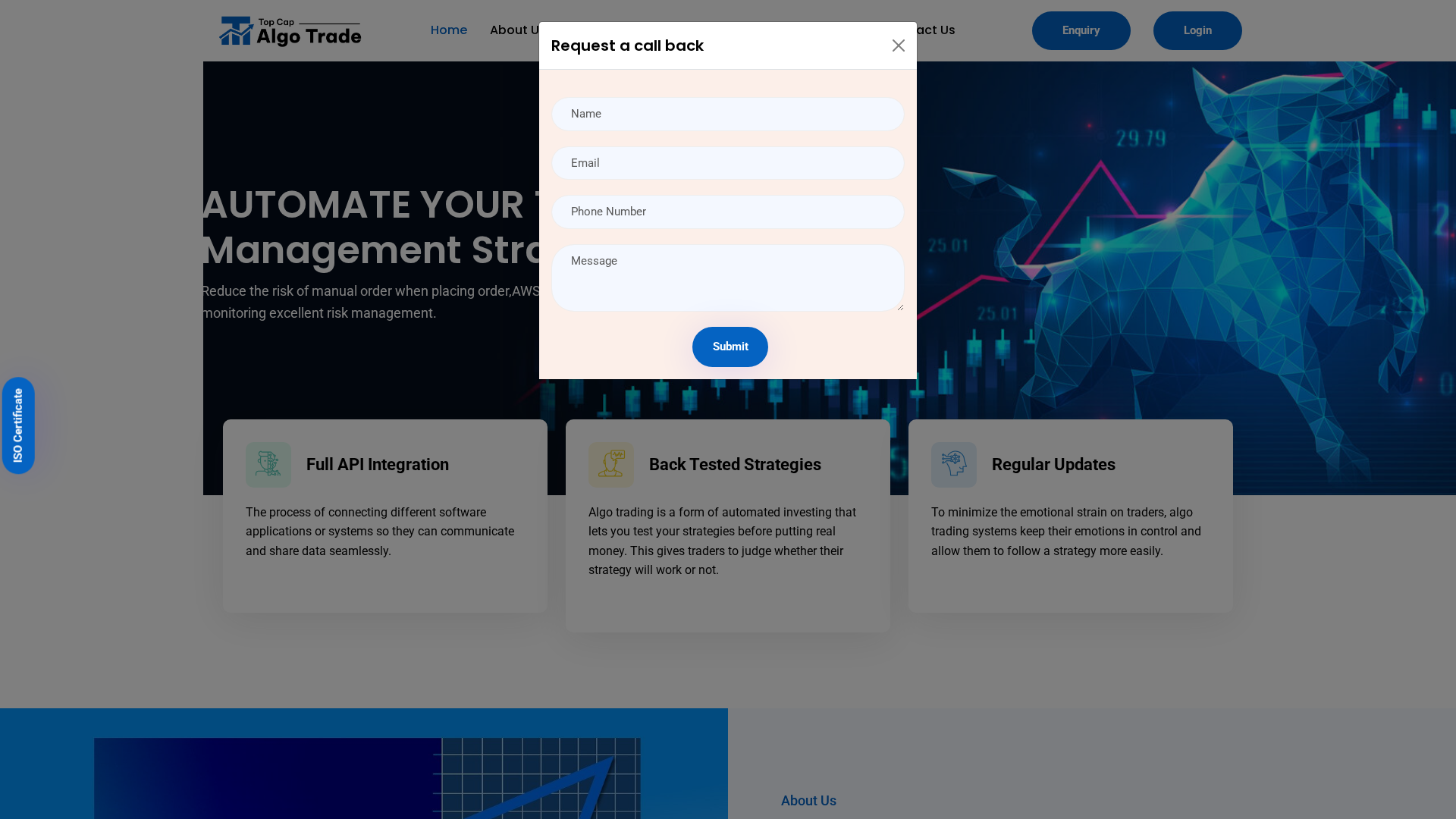 Screenshot of topcapalgotrading.com