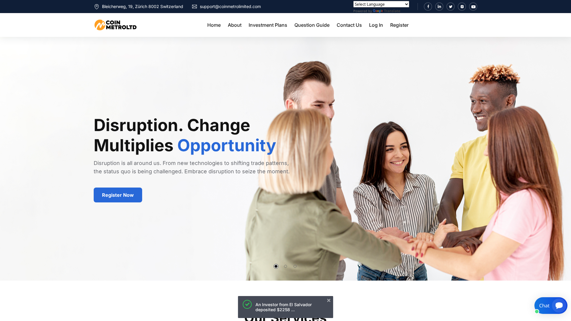 Screenshot of coinmetrolimited.com