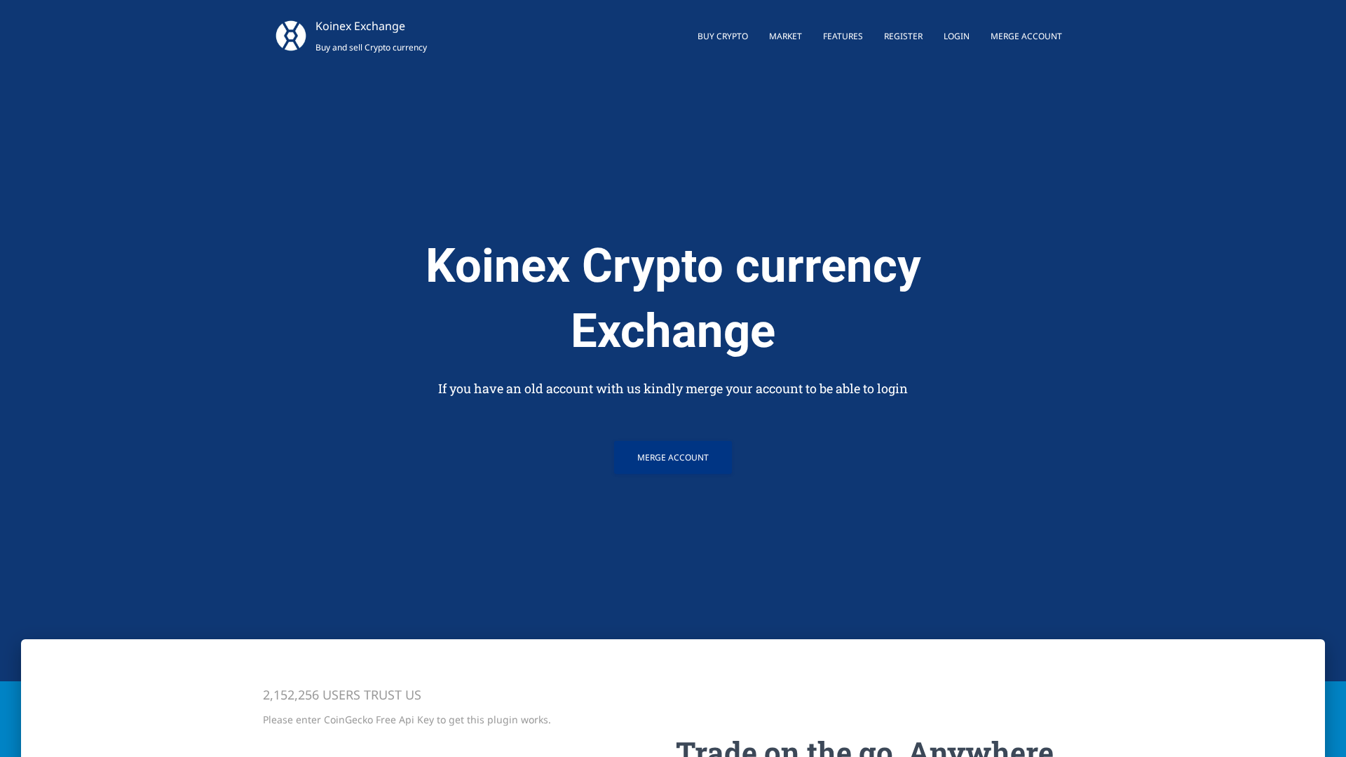 Screenshot of koinex.exchange