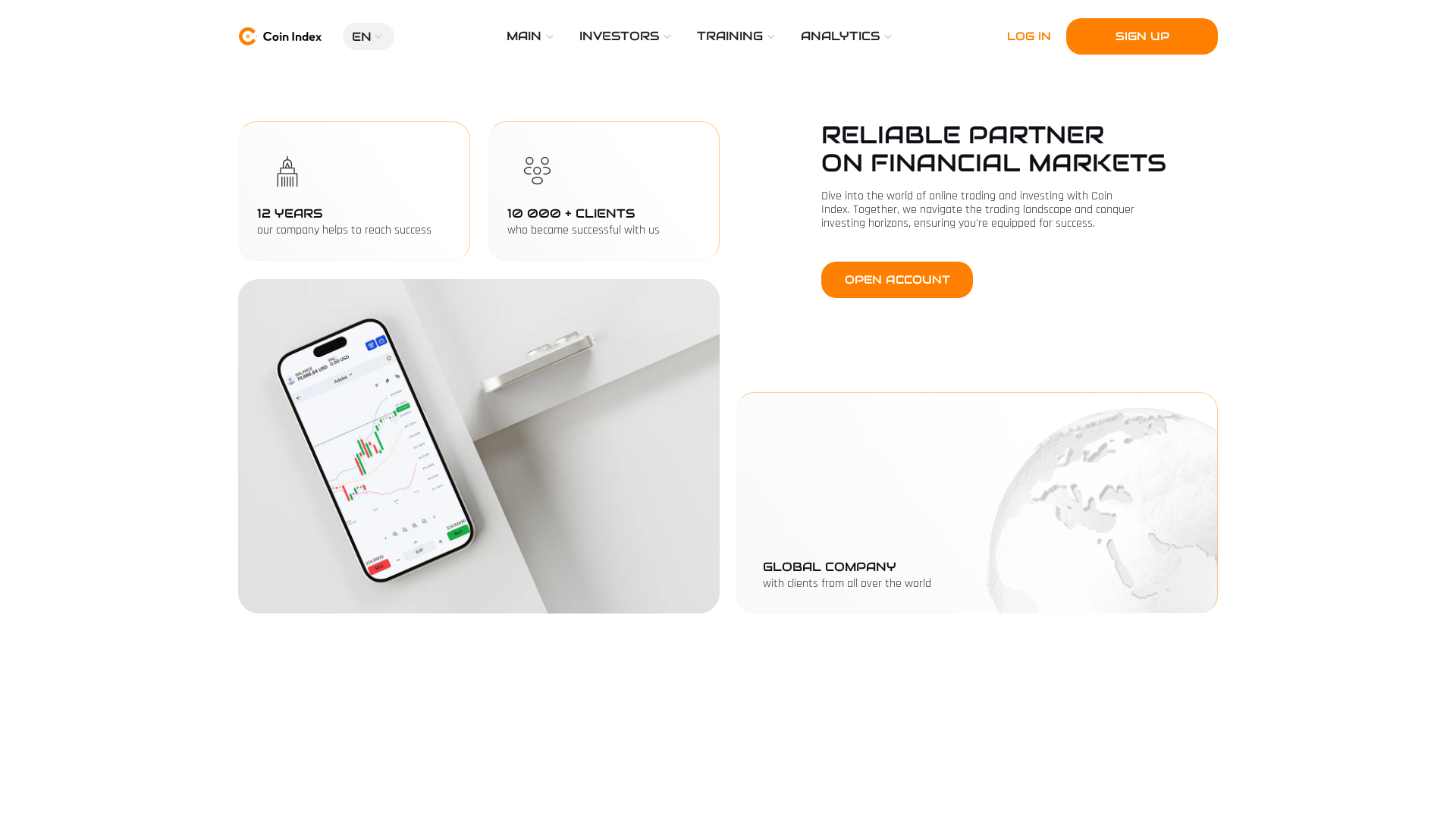 Screenshot of coinindex.us