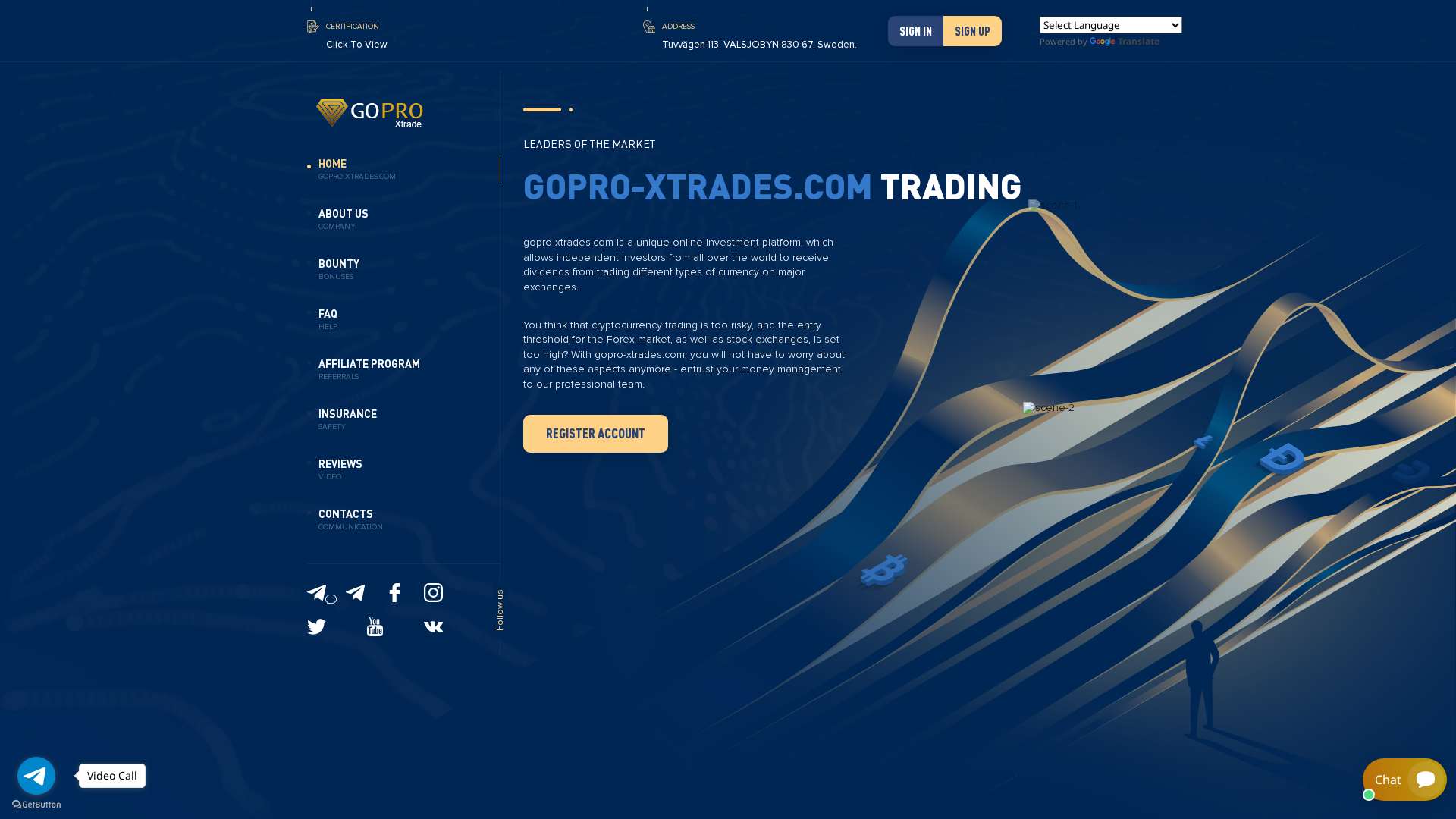 Screenshot of gopro-xtrades.com