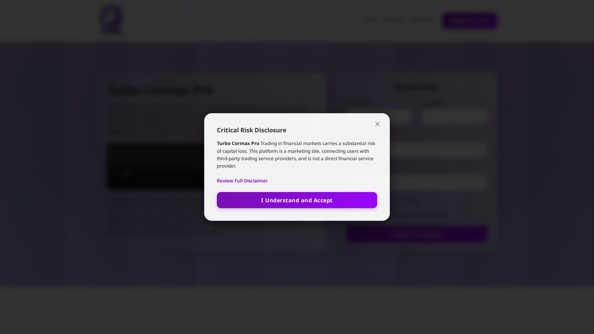 Screenshot of turbocormaxpro.org