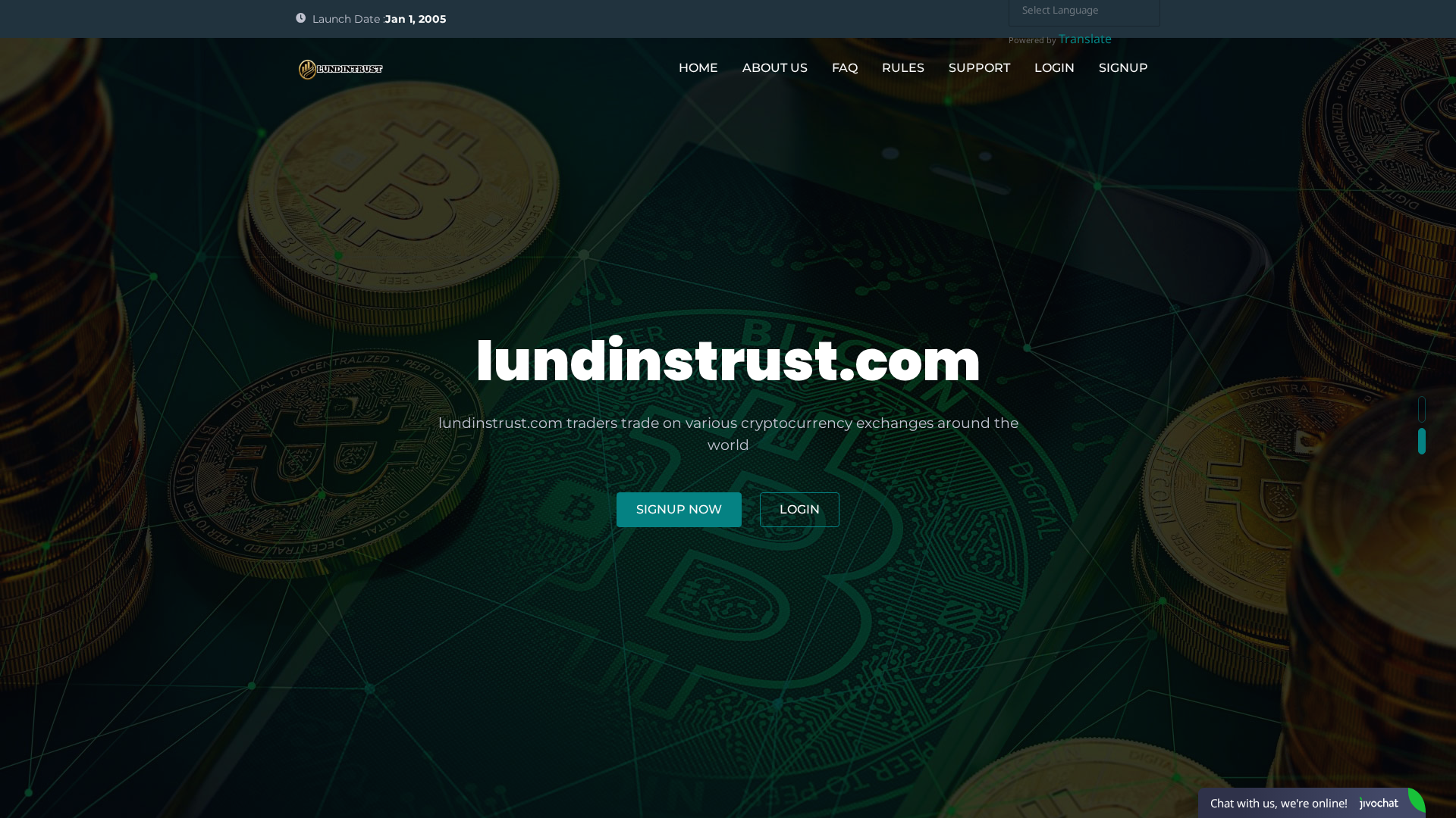 Screenshot of lundinstrust.com