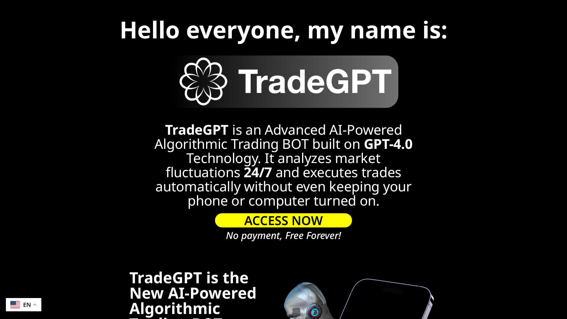 Screenshot of tradegptofficial.it