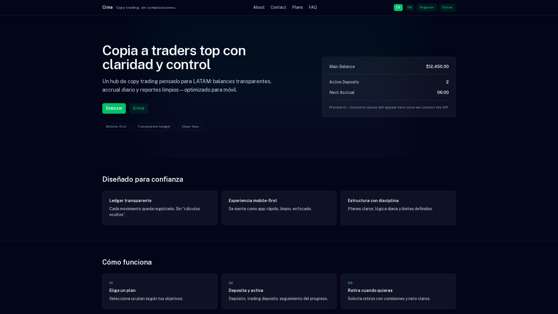 Screenshot of cima-invest.net
