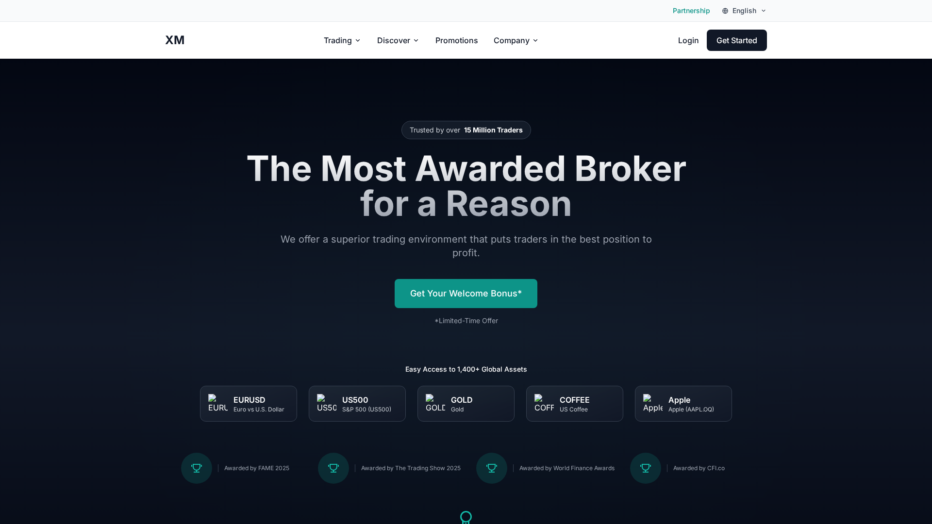 Screenshot of xmtrading-login.com