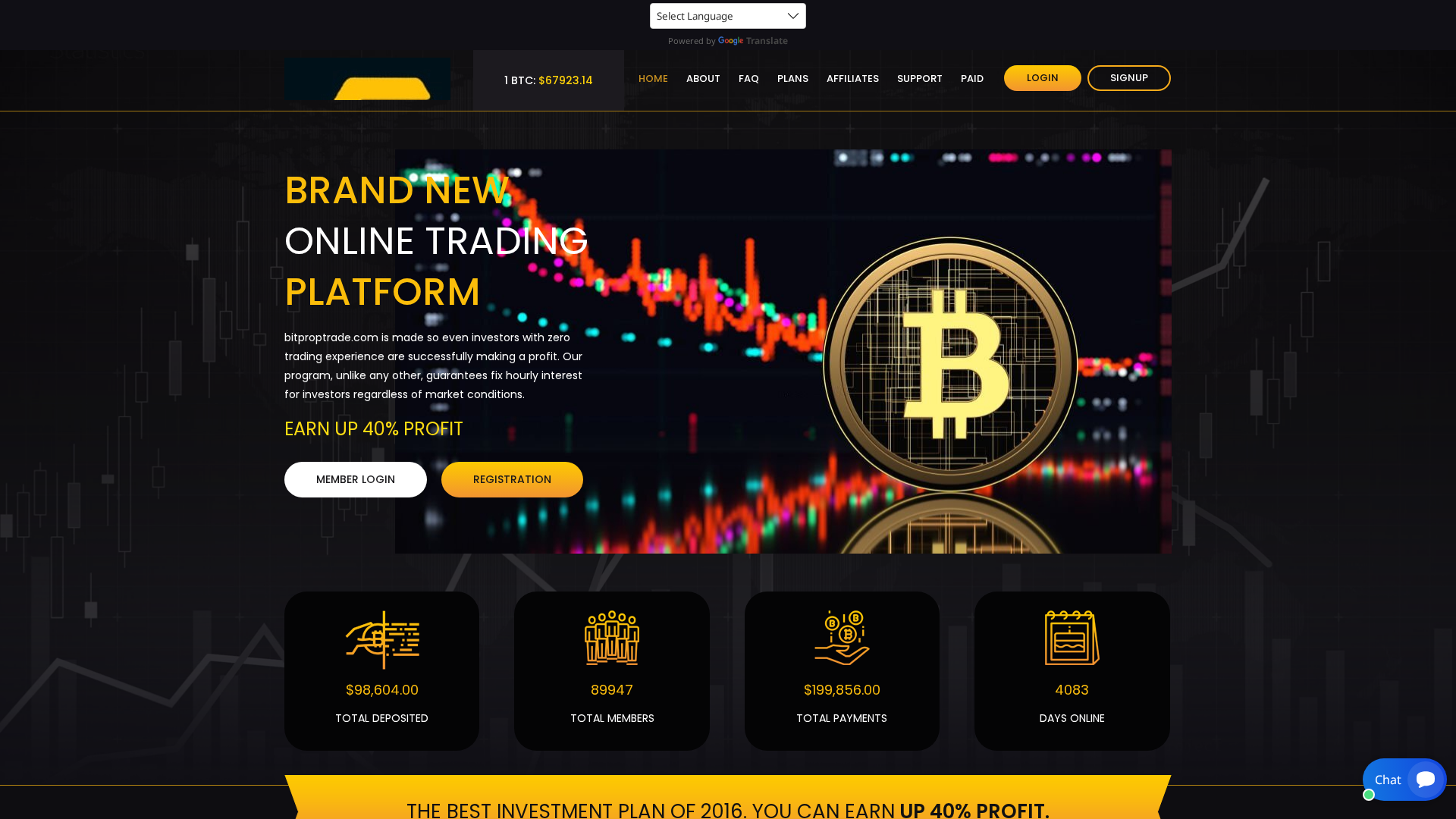 Screenshot of bitproptrade.com