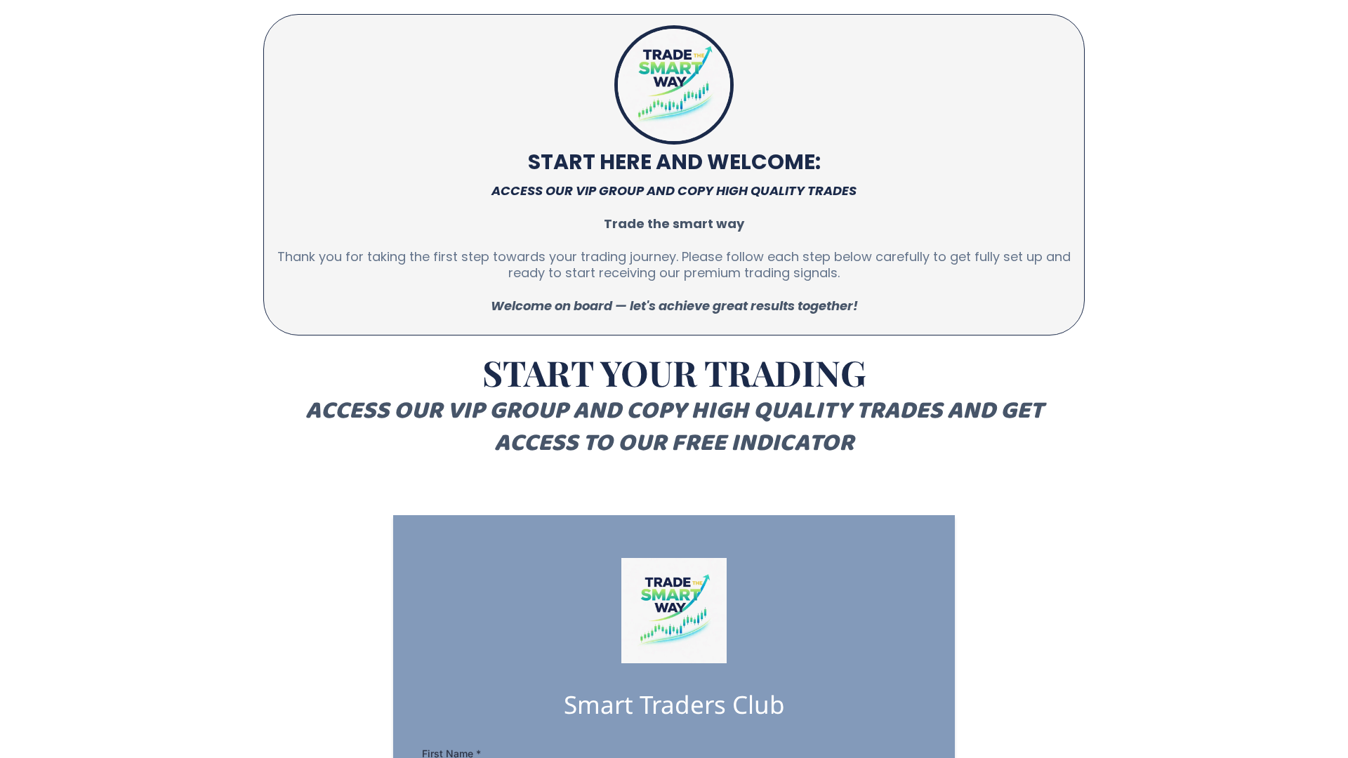 Screenshot of tradethesmartway.com