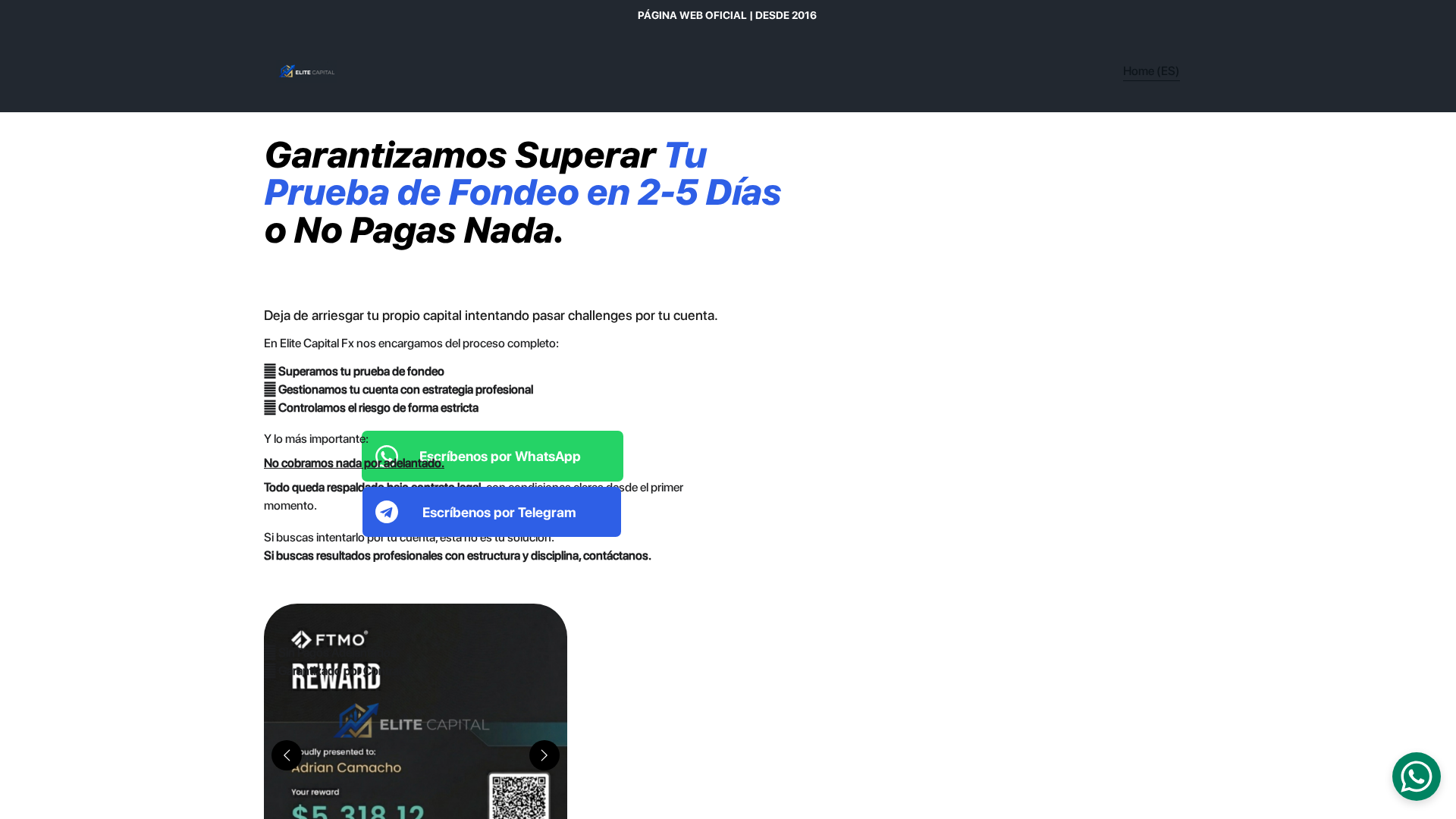 Screenshot of fxelitecapital.com