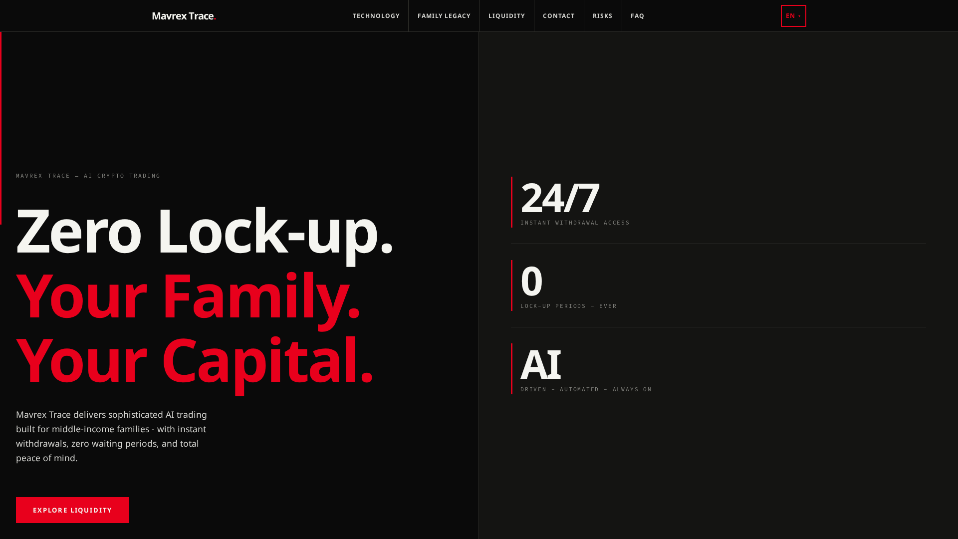 Screenshot of mavrextraceplatform.net
