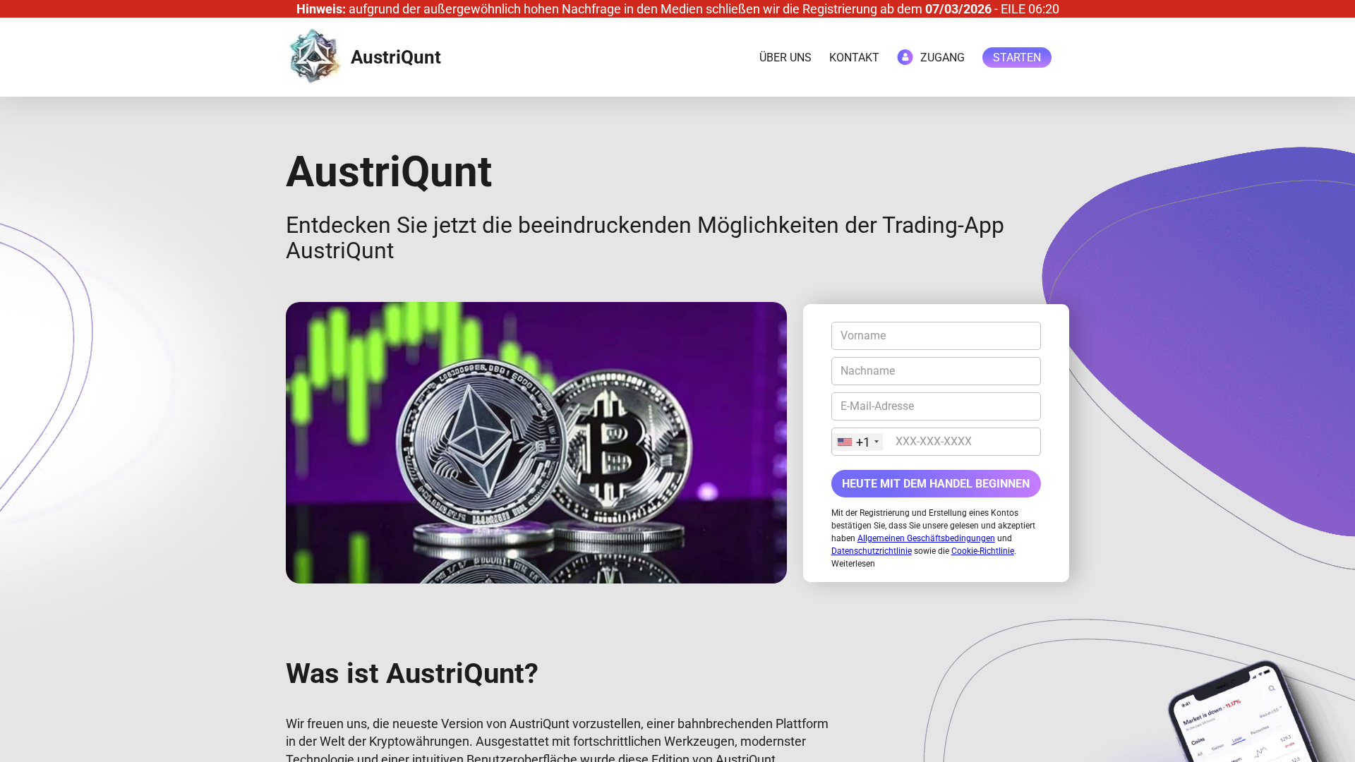 Screenshot of austriqunt-ai.com