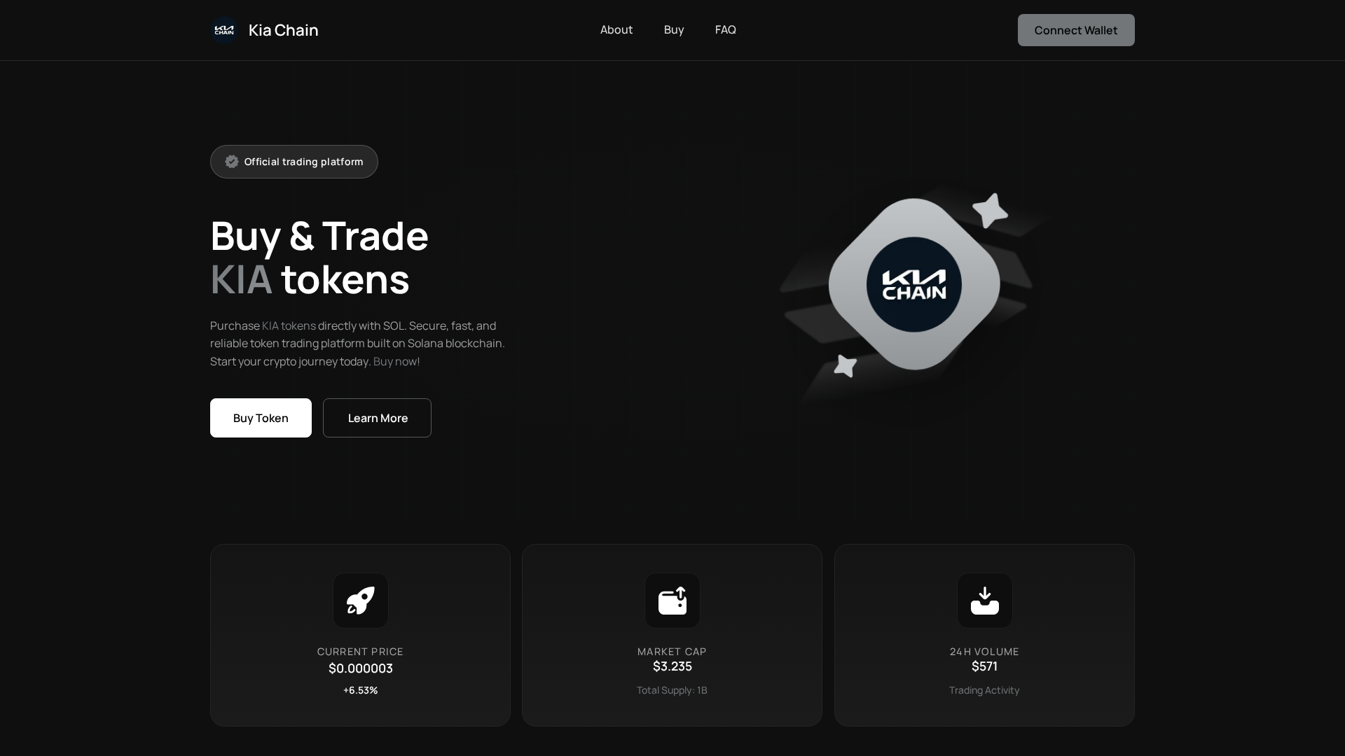 Screenshot of kiachain.com