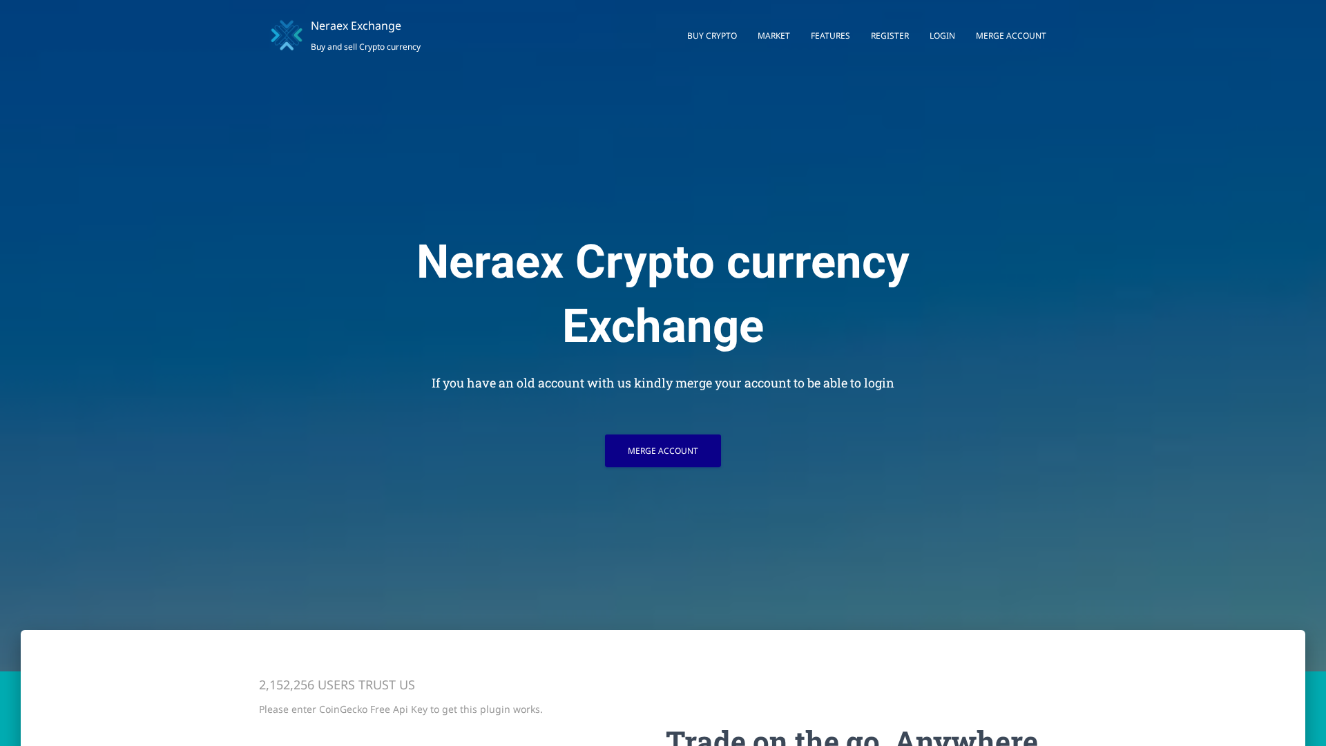Screenshot of neraex.exchange