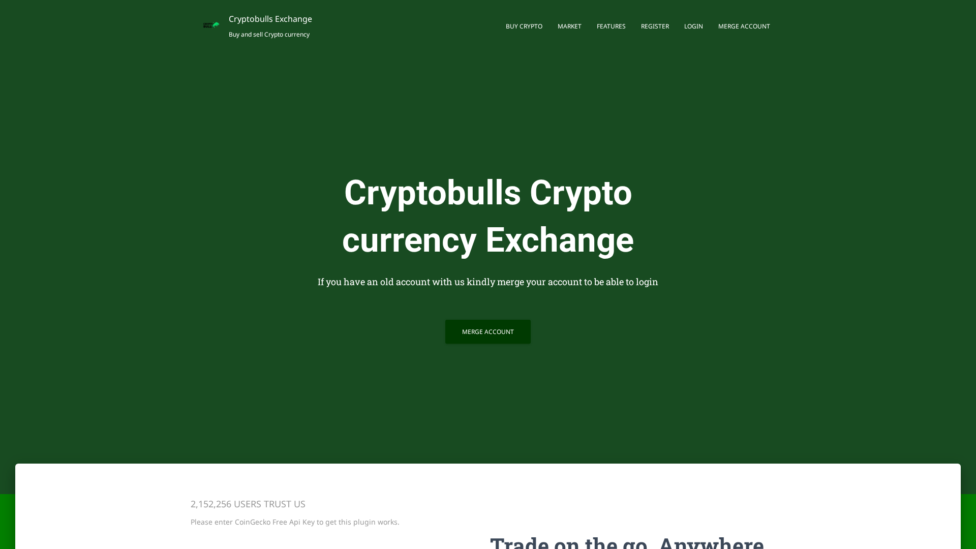 Screenshot of cryptobulls-exchange.com